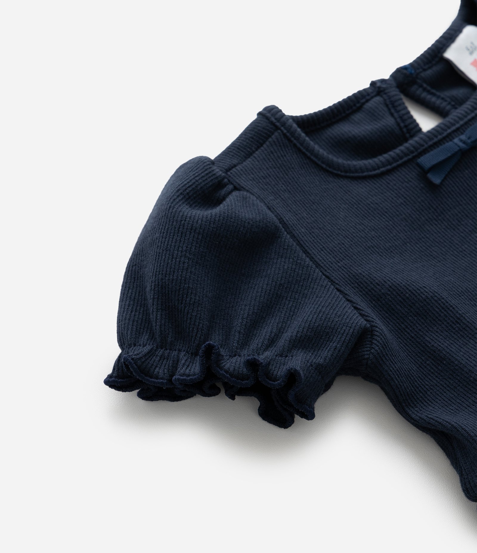 Vestido Infantil Balonê com Aplicação de Lacinhos - Tam 0 a 18 Meses Azul 5