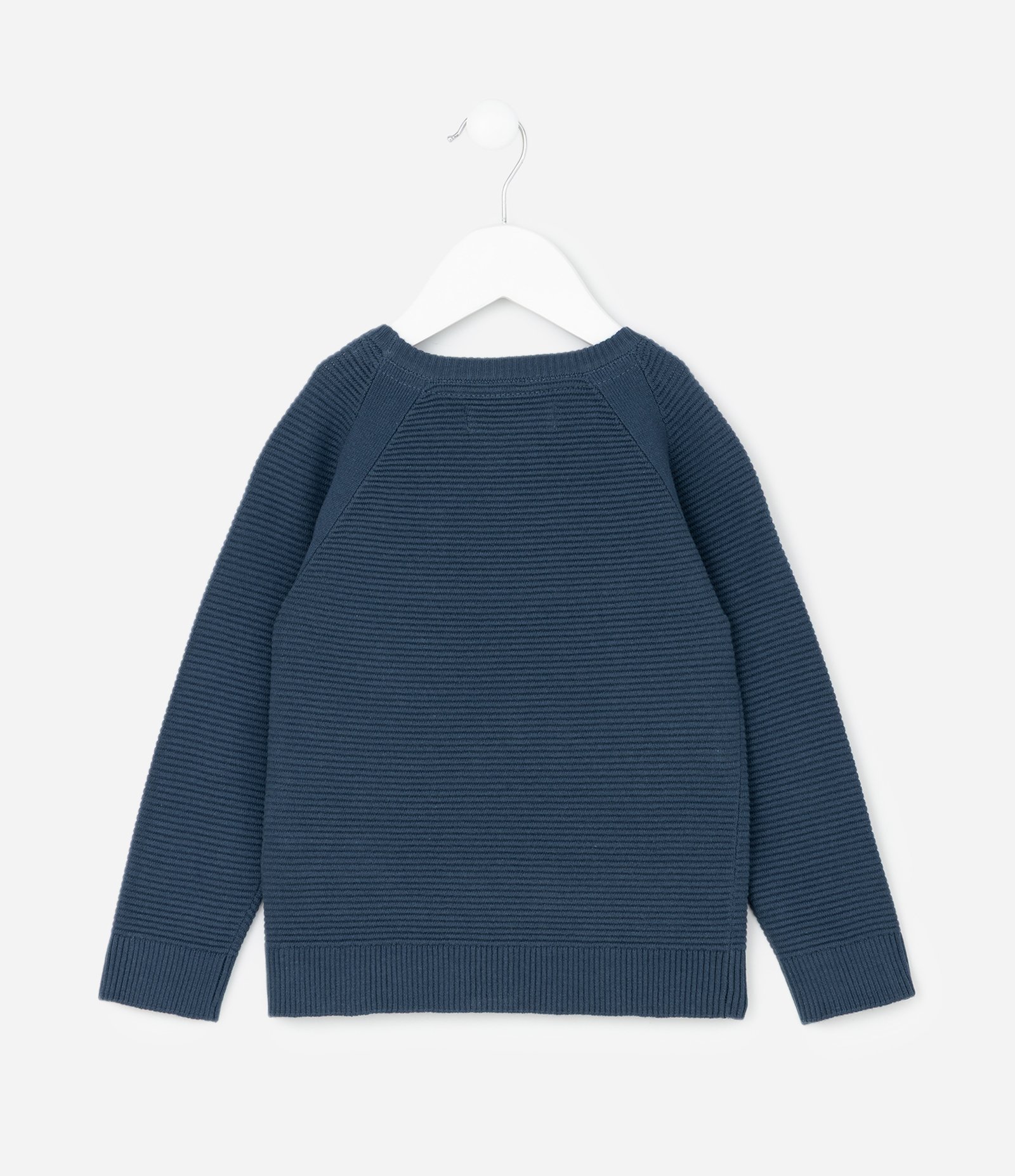 Casaco Infantil em Tricô Texturizado com Manga Raglan – Tam 1 a 4 Anos Azul Marinho 2