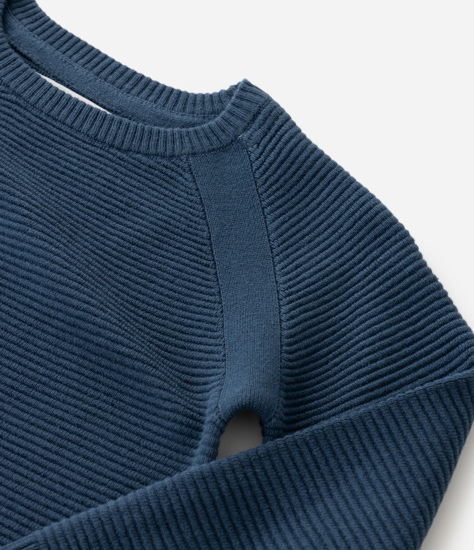 Casaco Infantil em Tricô Texturizado com Manga Raglan – Tam 1 a 4 Anos Azul Marinho 5