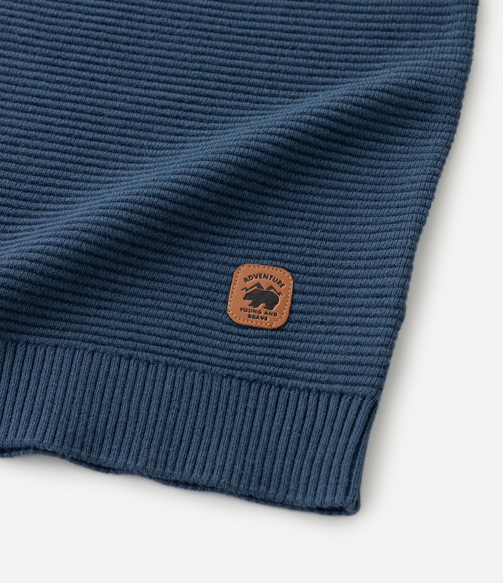 Casaco Infantil em Tricô Texturizado com Manga Raglan – Tam 1 a 4 Anos Azul Marinho 6