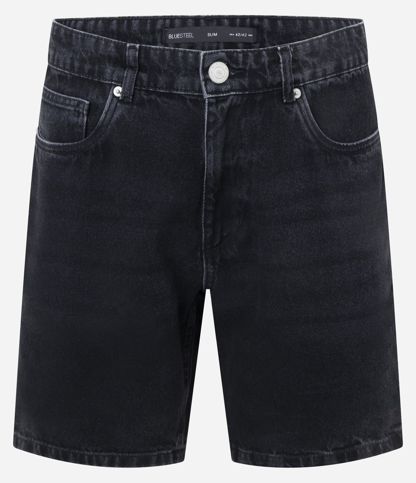 Bermuda Slim em Jeans com Bolsos Preto 4