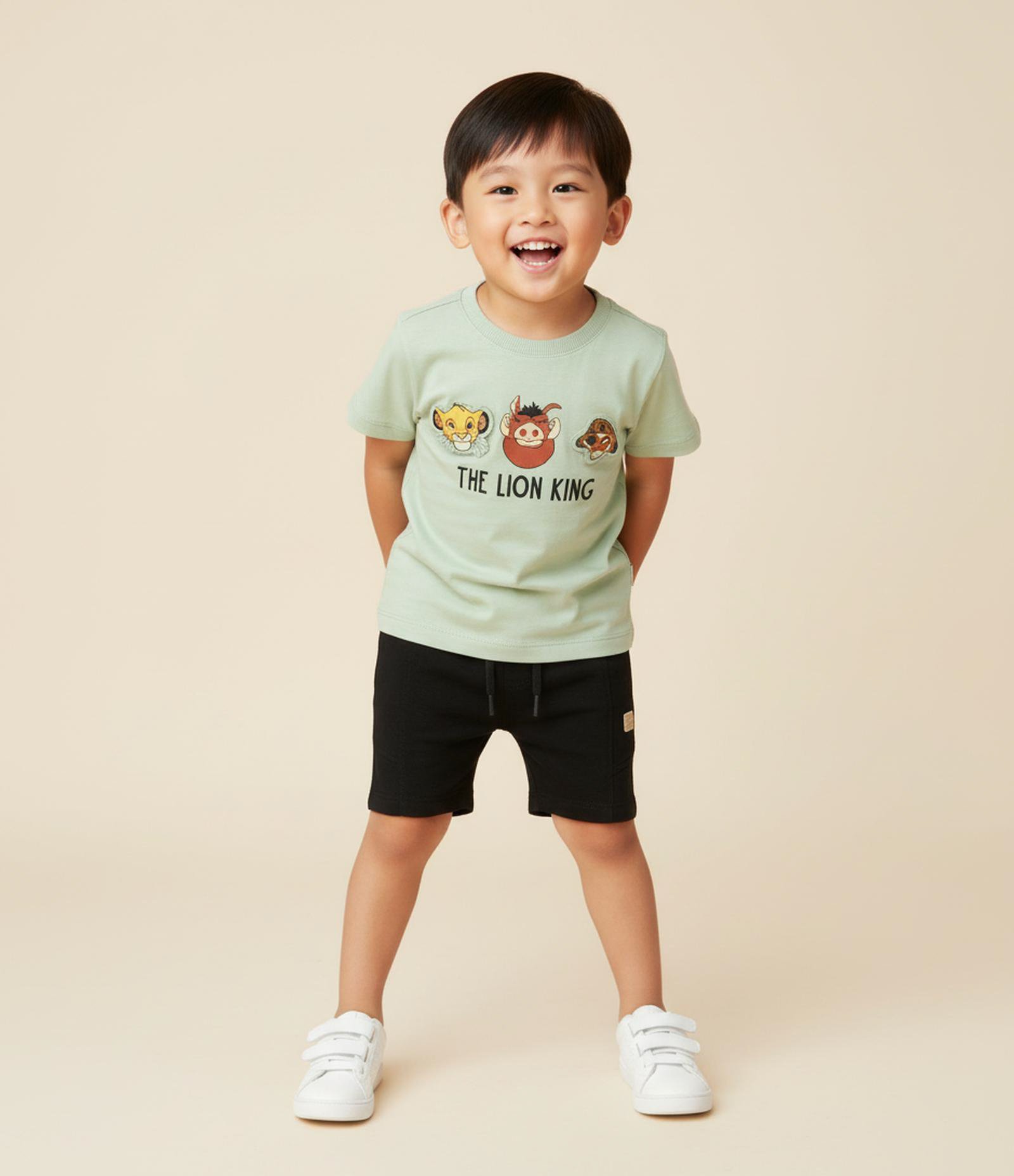 Camiseta Infantil com Estampa Rei Leão - Tam 1 a 6 Anos Verde 1