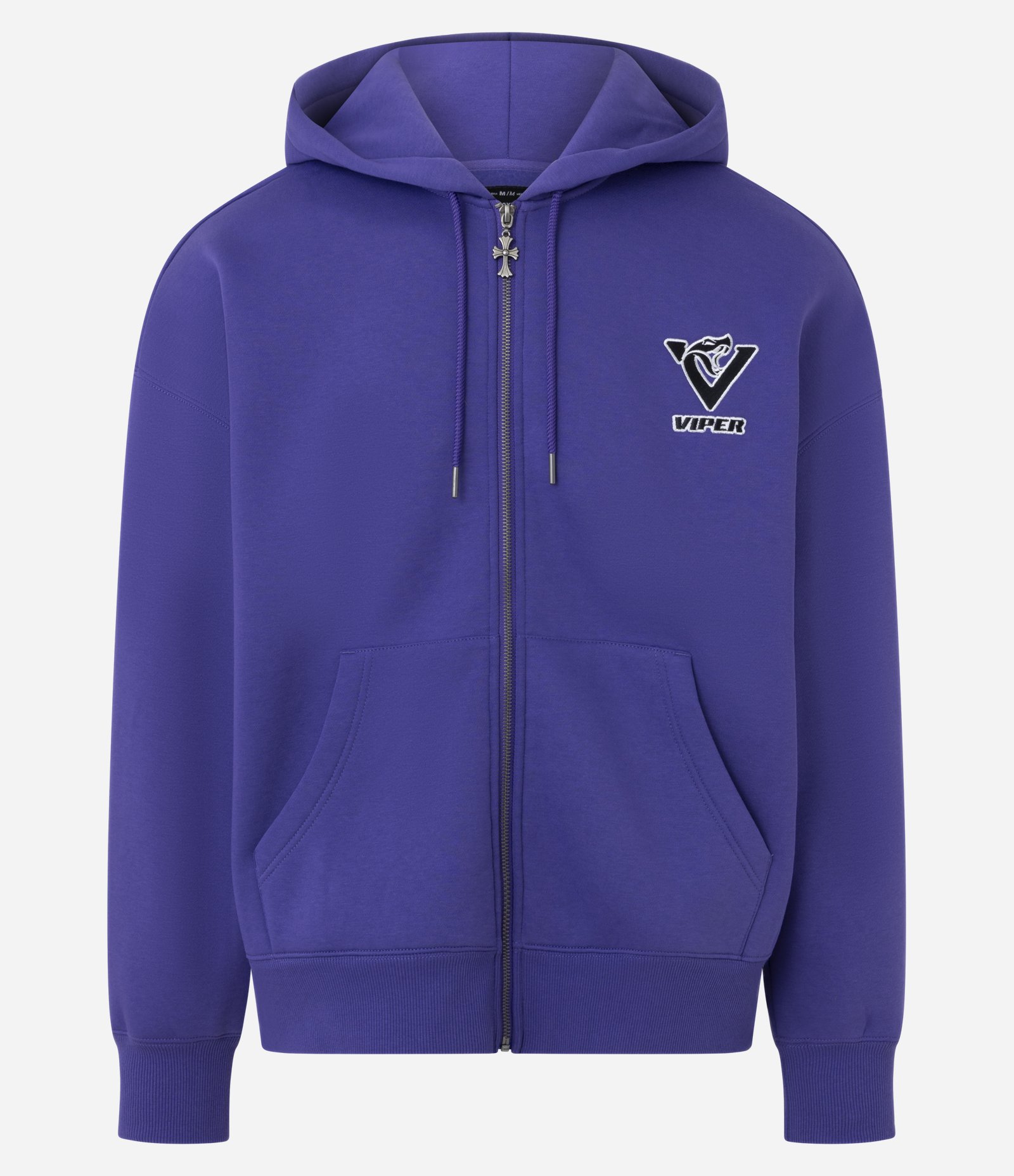 Casaco em Moletom com Felpa Aberto Com Ziper e Estampa Lettering Viper Chaos Roxo 6
