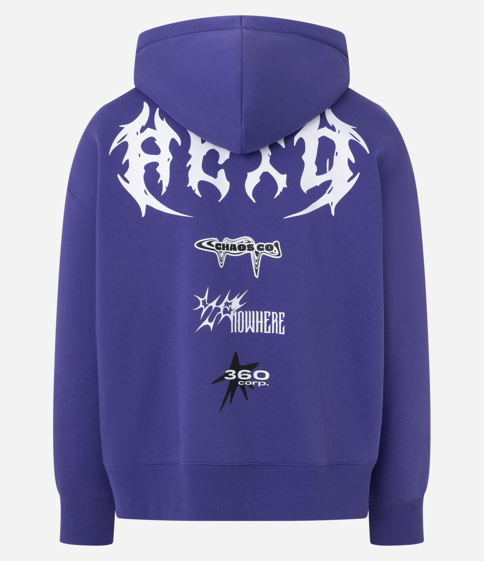 Casaco em Moletom com Felpa Aberto Com Ziper e Estampa Lettering Viper Chaos Roxo 8