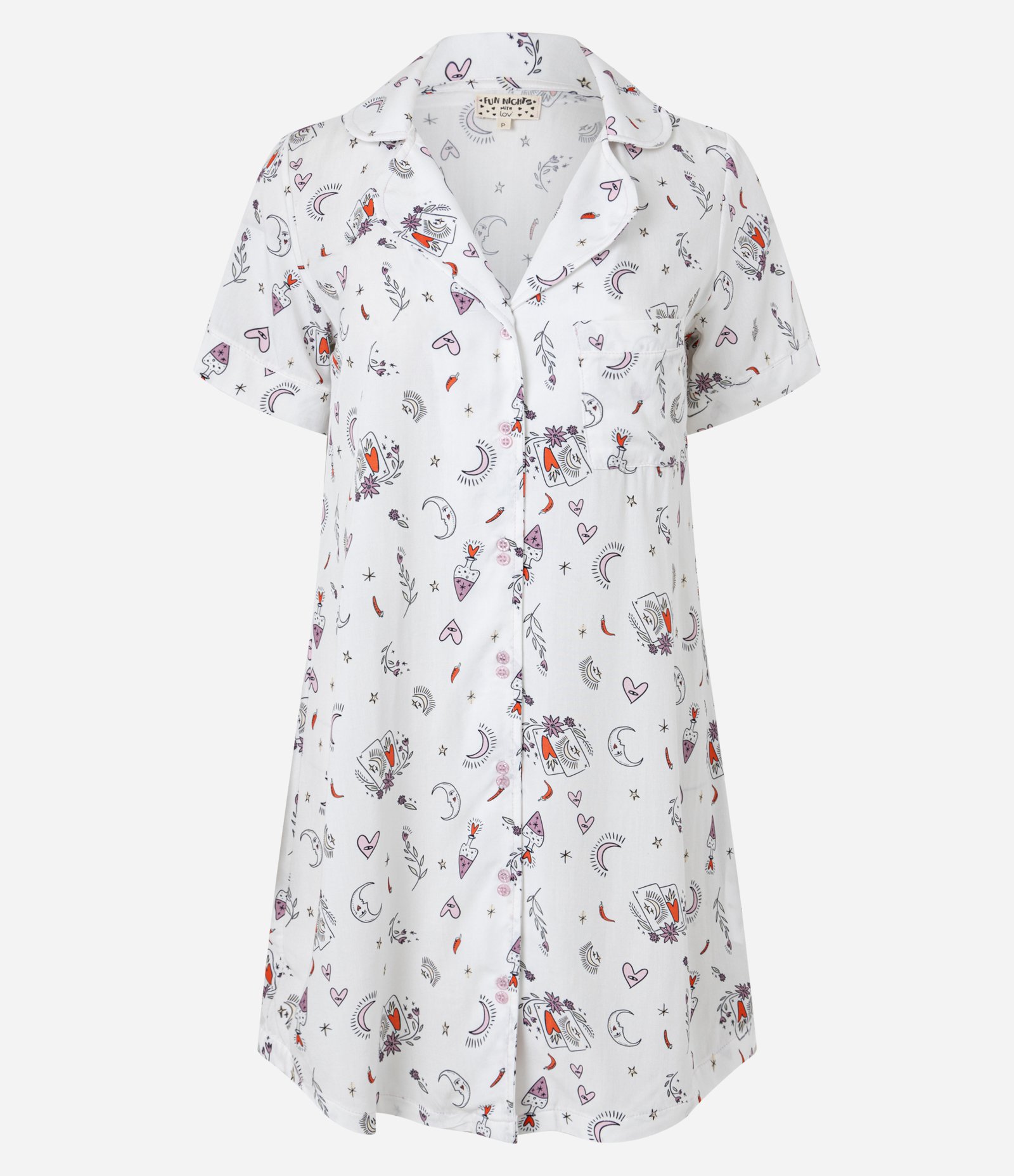 Camisola Americana em Viscose com Estampa Mística Branco 3