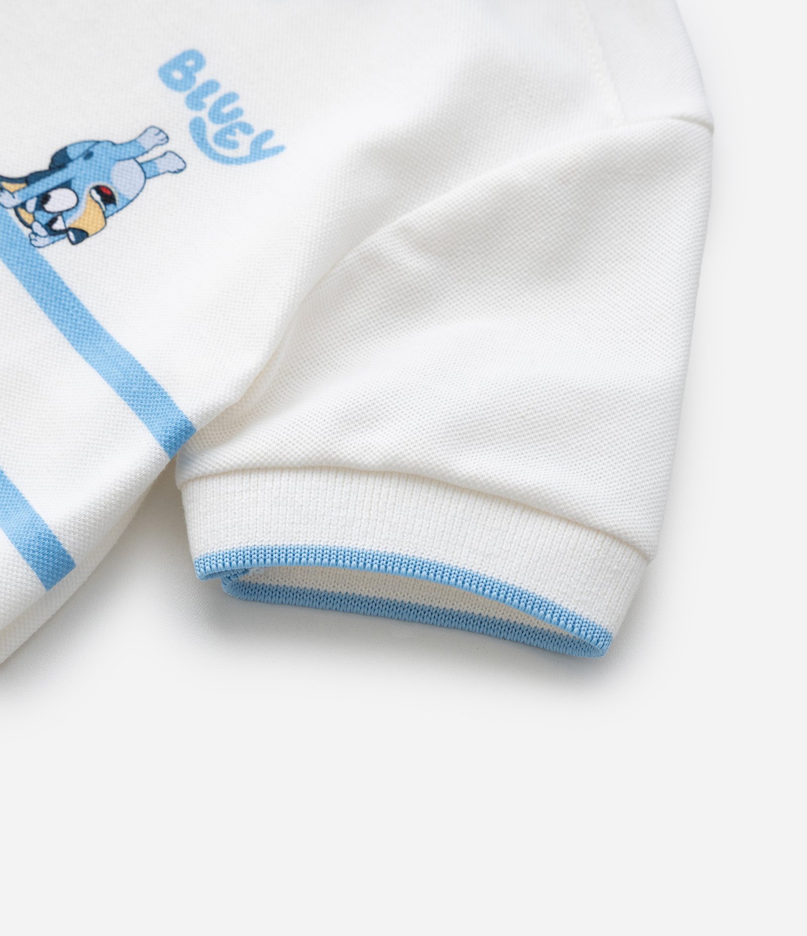Camiseta Polo Infantil em Piquet com Estampa de Listras Bluey - Tam 2 a 6 Anos Branco 6