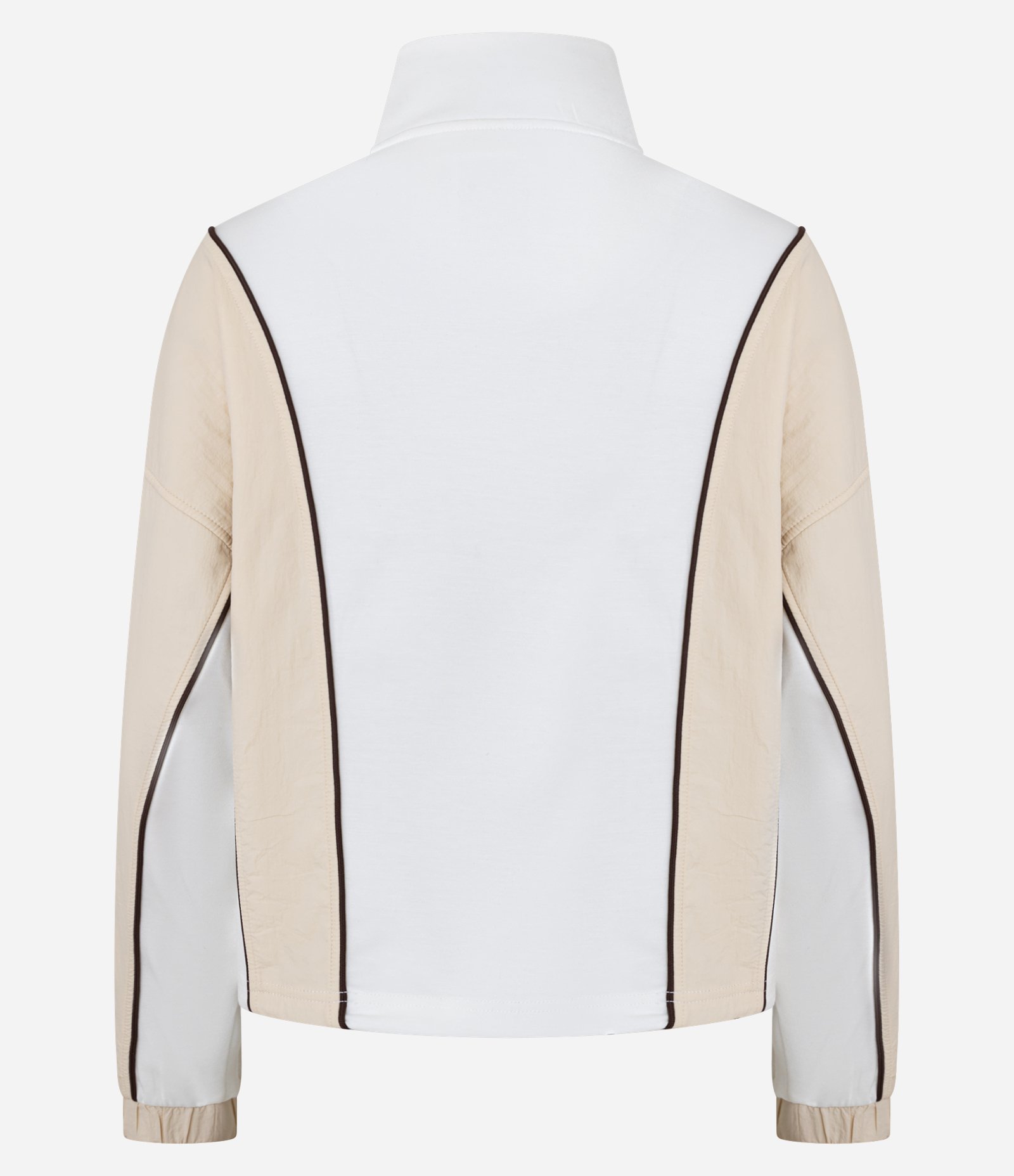 Jaqueta Esportiva em Modal com Gola Alta e Frisos Contrastantes Branco 7