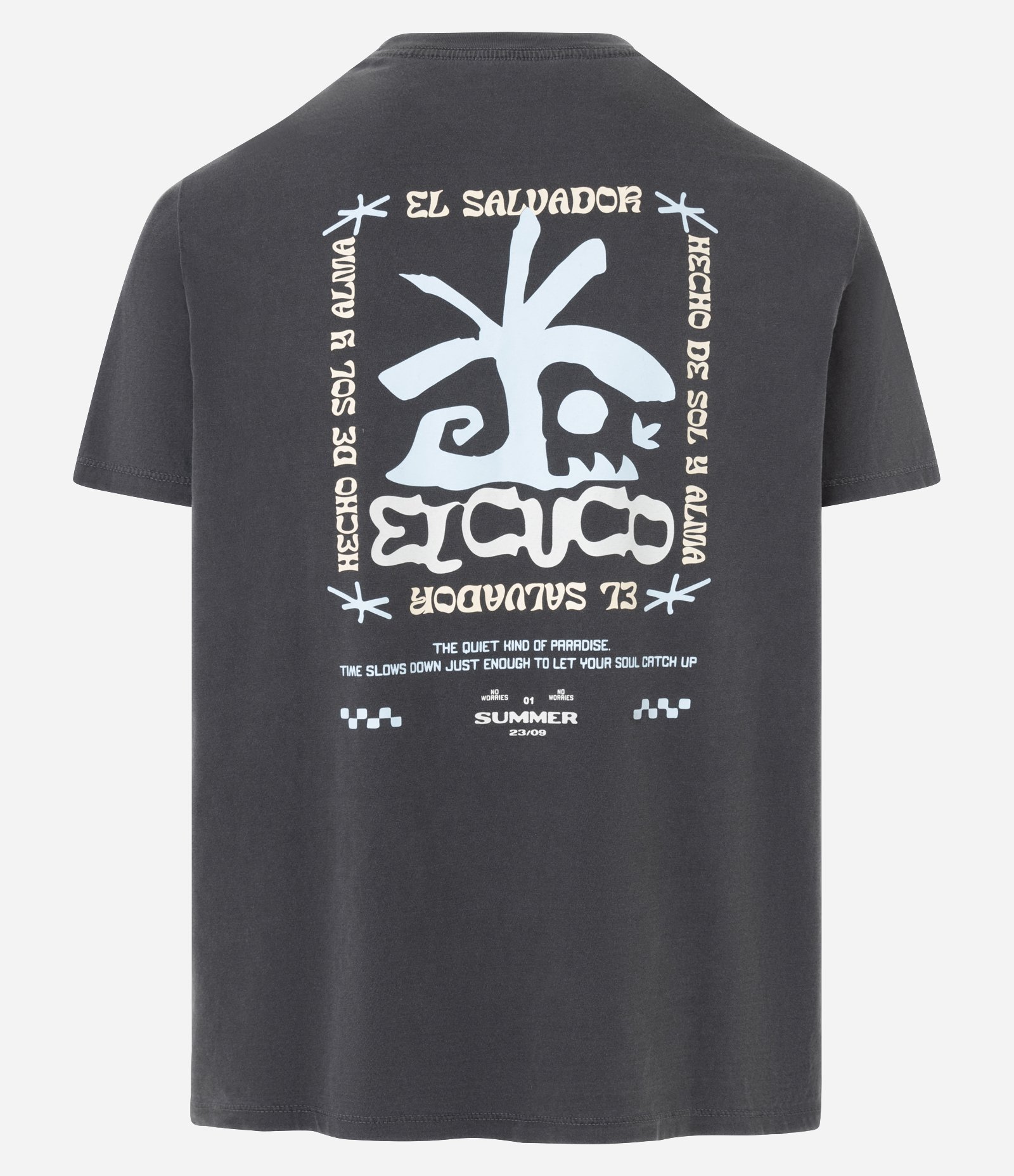 Camiseta Comfort em Algodão com Estampa de Coqueiro e Lettering El Cuco Preto 7