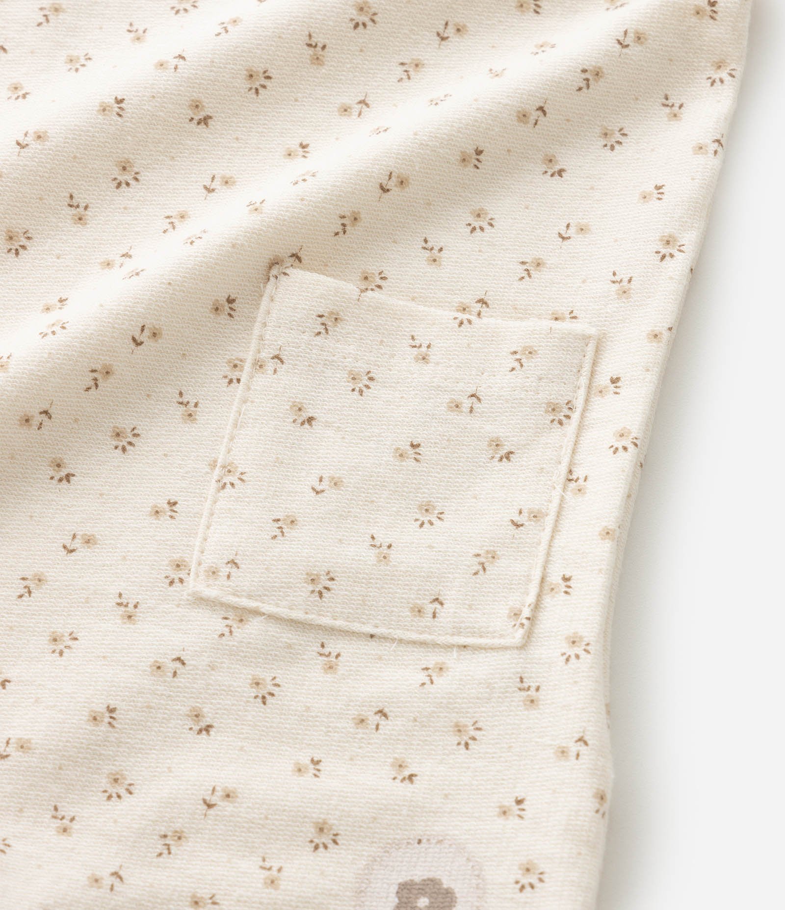 Conjunto Infantil em Cotton com Estampa de Flores - Tam 0 a 18 Meses Bege 9