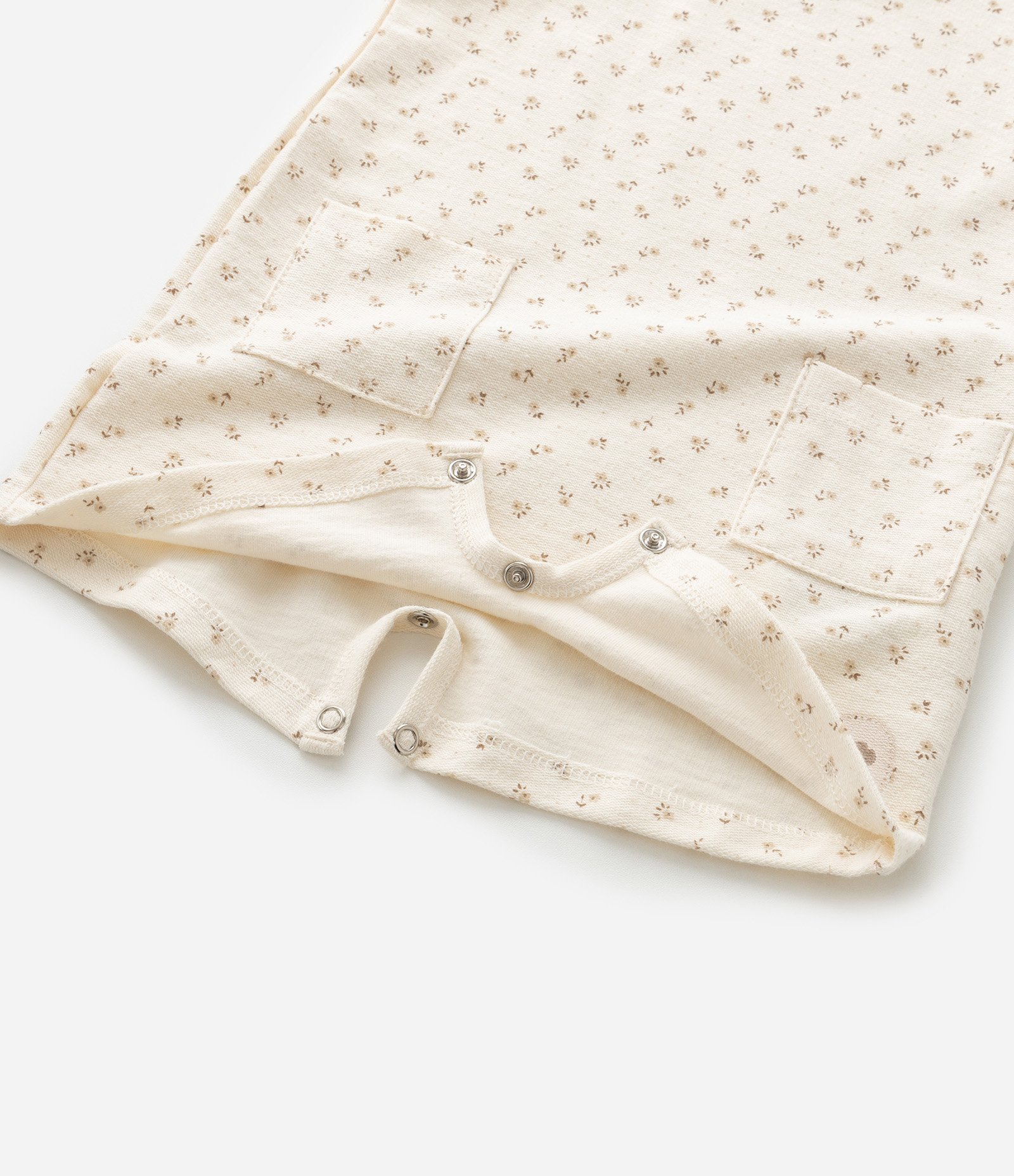 Conjunto Infantil em Cotton com Estampa de Flores - Tam 0 a 18 Meses Bege 13