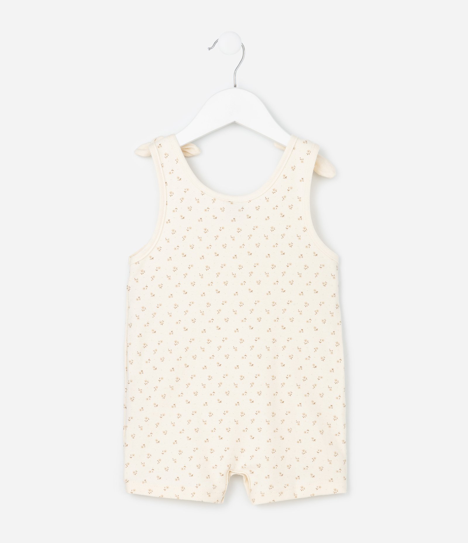 Conjunto Infantil em Cotton com Estampa de Flores - Tam 0 a 18 Meses Bege 5