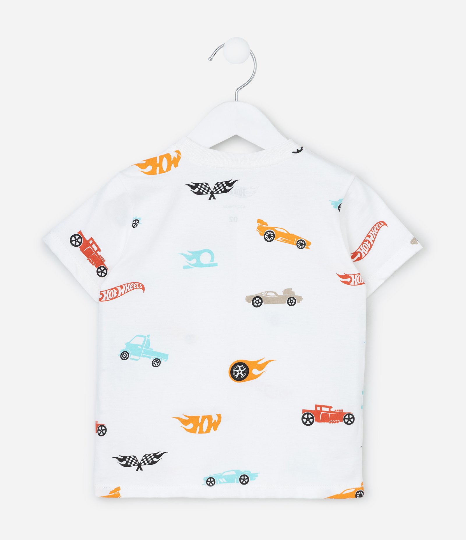 Camiseta Infantil com Estampa de Mini Ícones Hot Wheels - Tam 1 a 6 Anos Branco 3