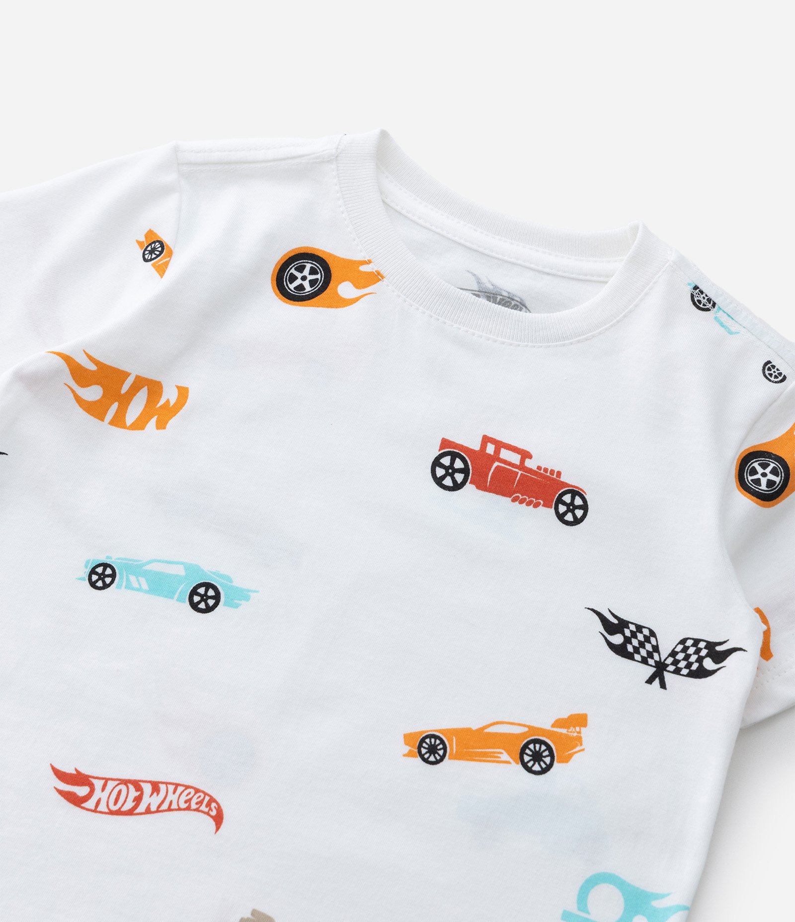 Camiseta Infantil com Estampa de Mini Ícones Hot Wheels - Tam 1 a 6 Anos Branco 5