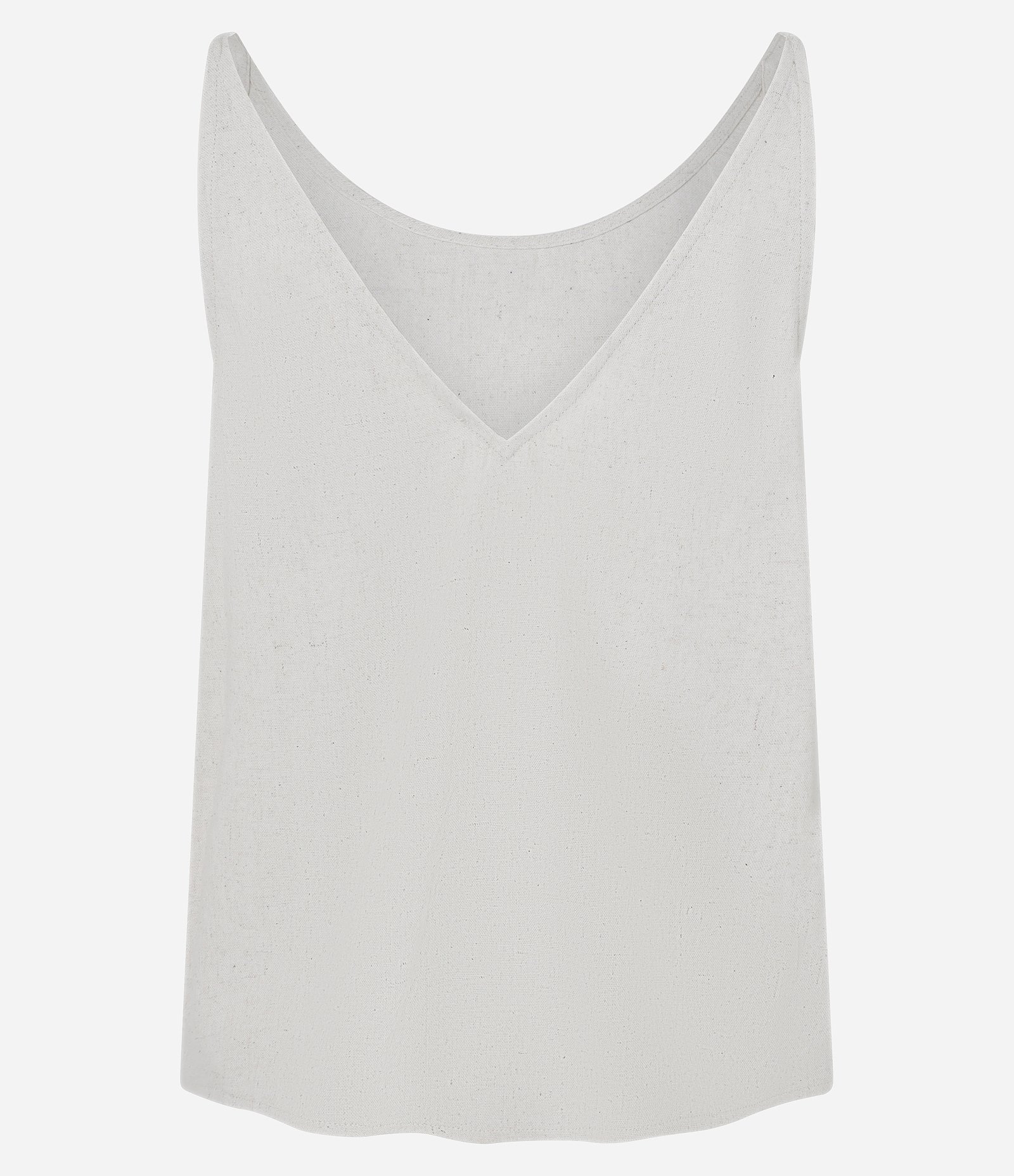 Blusa em Viscolinho com Alça Larga e Decote em V nas Costas Off White 3