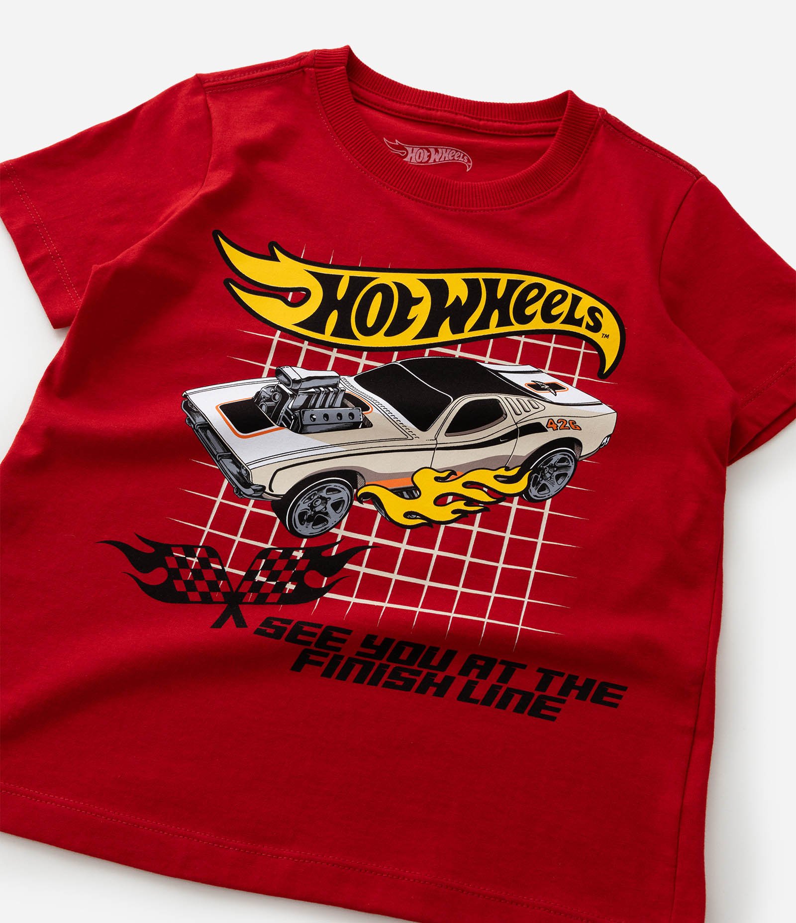 Camiseta Infantil com Estampa Hot Wheels - Tam 4 a 10 Anos Vermelho 5