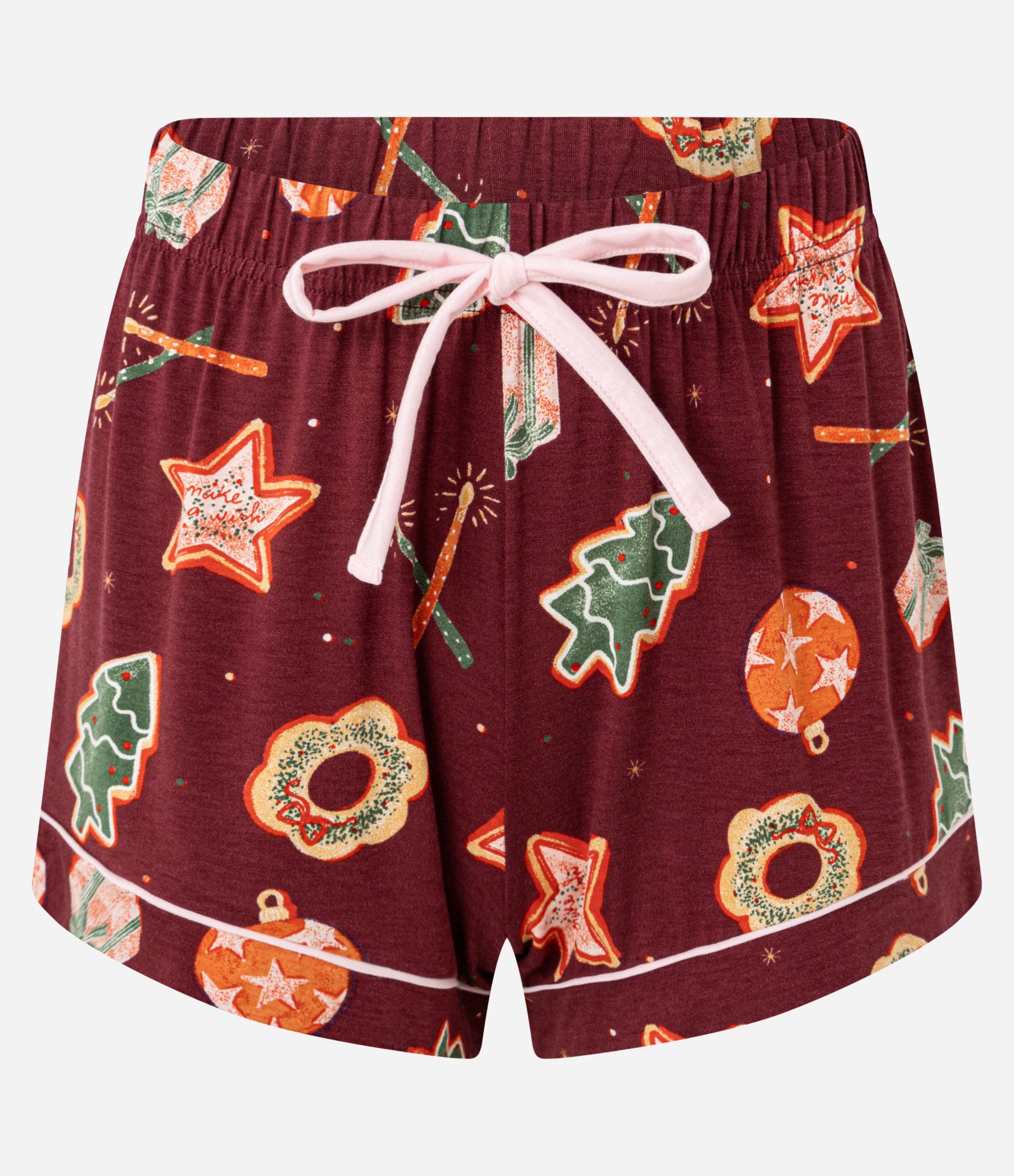 Pijama Americano Short Doll em Viscose com Estampa Natalina Vermelho 6