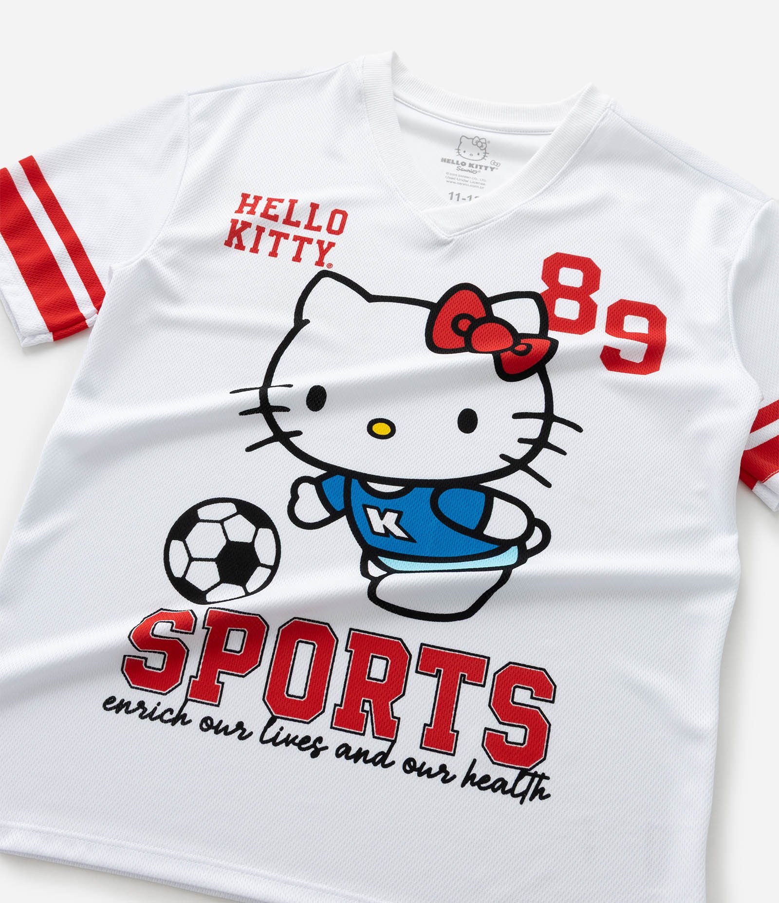 Camiseta Infantil Oversized com Estampa e Lettering Hello Kitty - Tam 5 a 14 Anos Branco 7