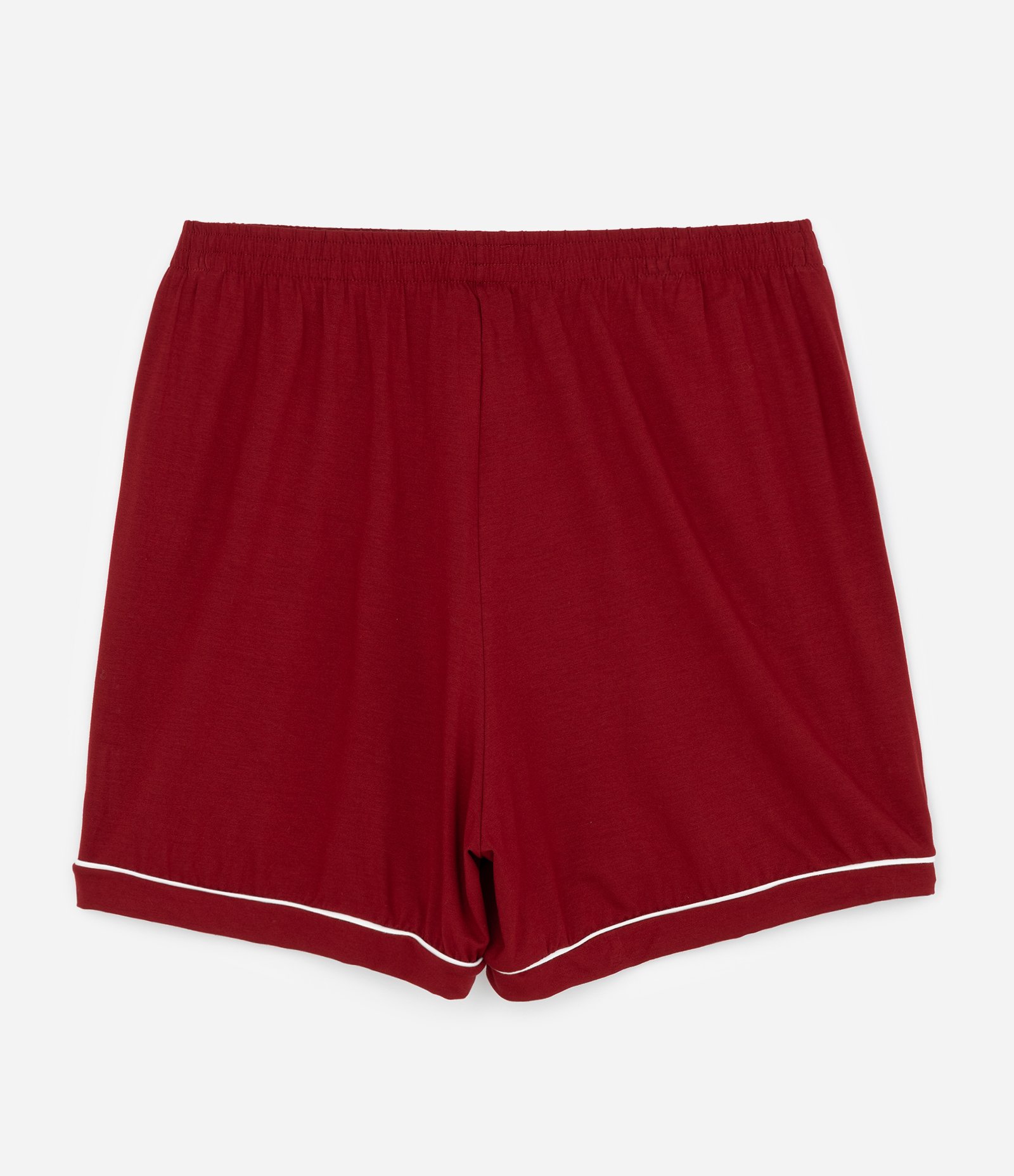 Pijama Curto em Viscose com Detalhes Contrastantes Curve & Plus Size Vermelho 8