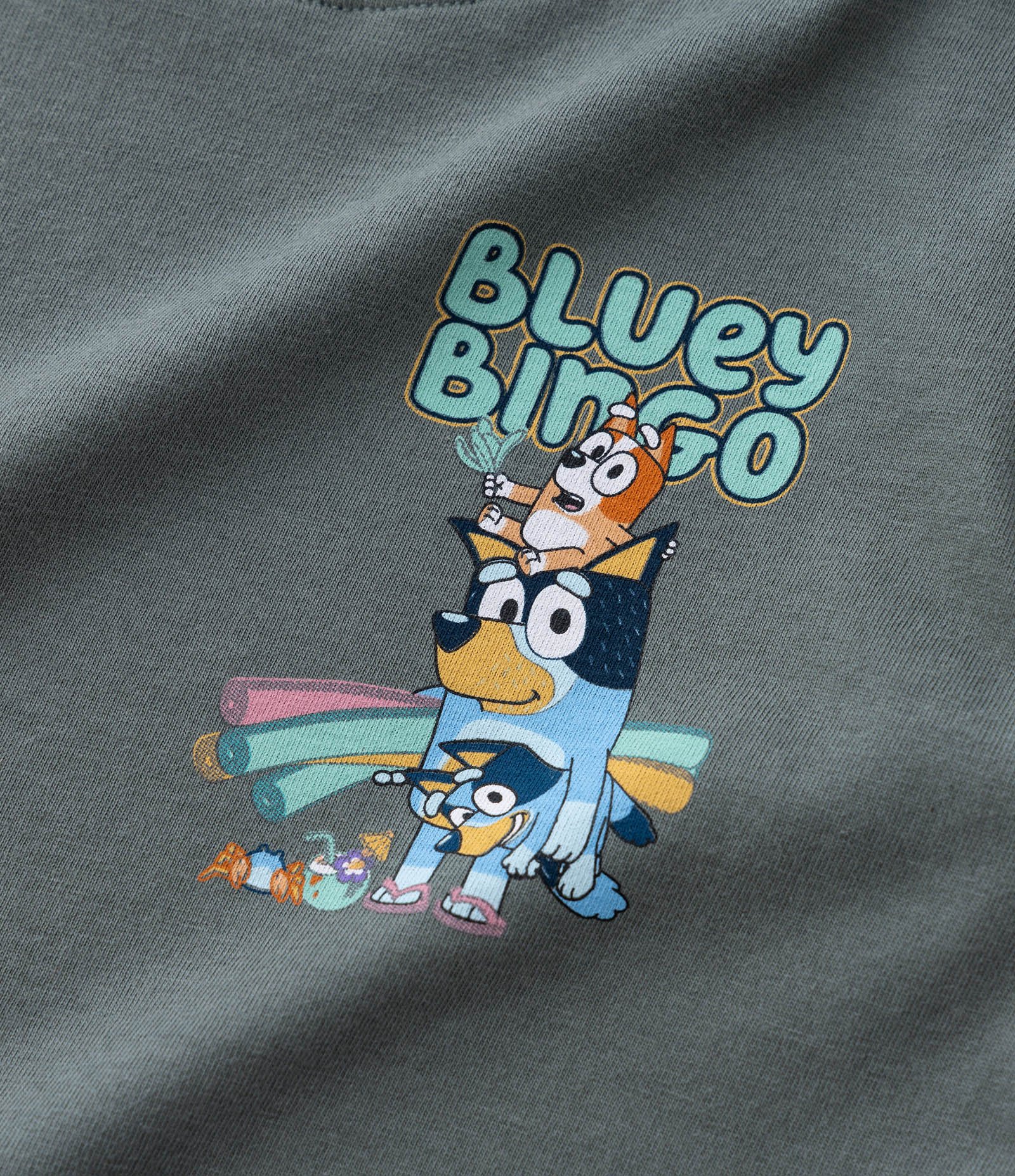 Conjunto Infantil Bluey Com Camiseta E Bermuda Listrada - Tam 2 A 6 Anos Verde/Bege 10