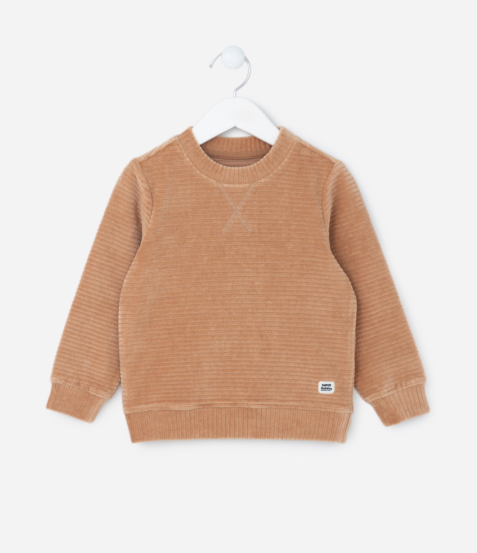 Casaco Infantil em Veludo Canelado – Tam 1 a 5/6 Marrom Claro 1