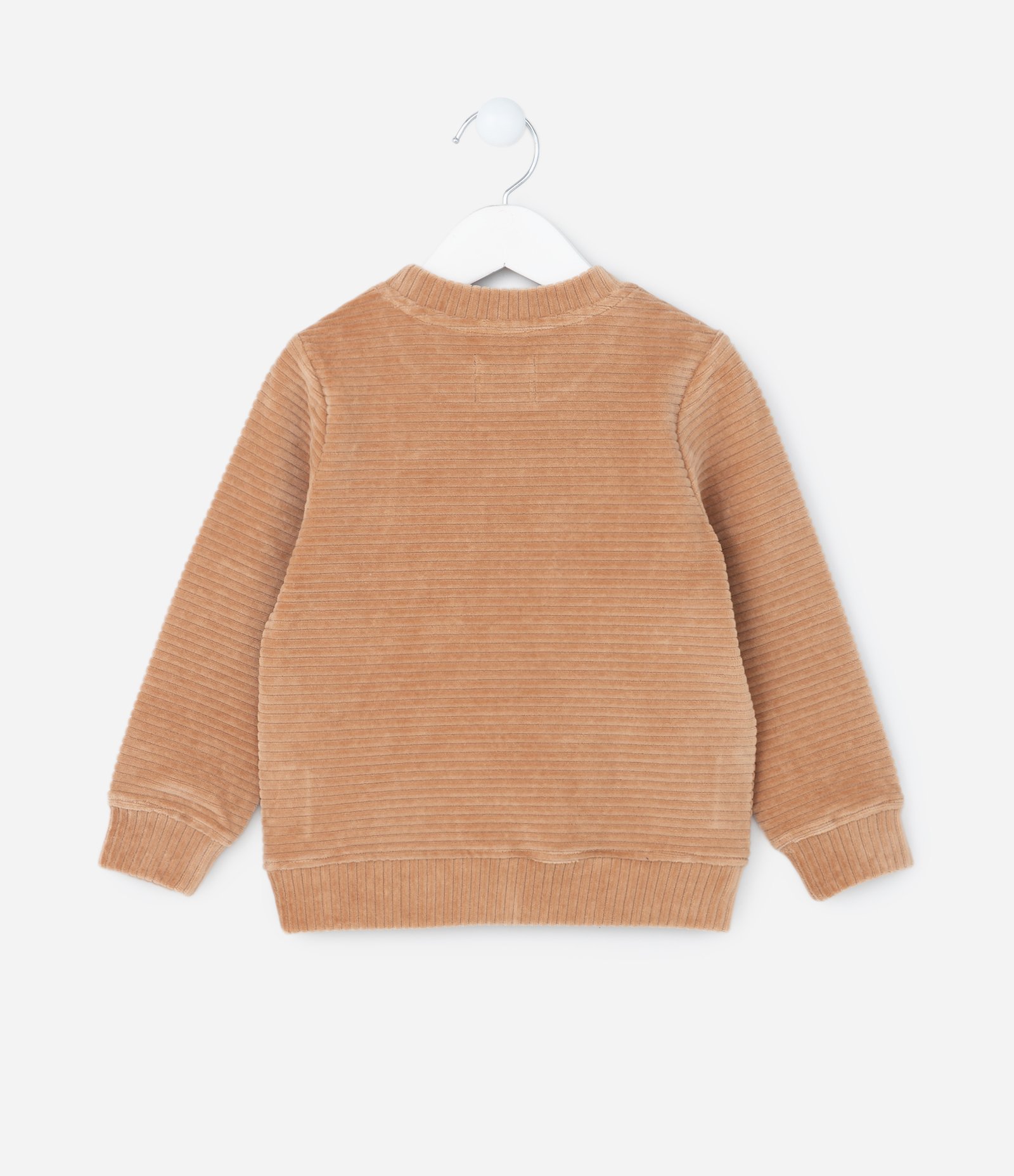 Casaco Infantil em Veludo Canelado – Tam 1 a 5/6 Marrom Claro 2