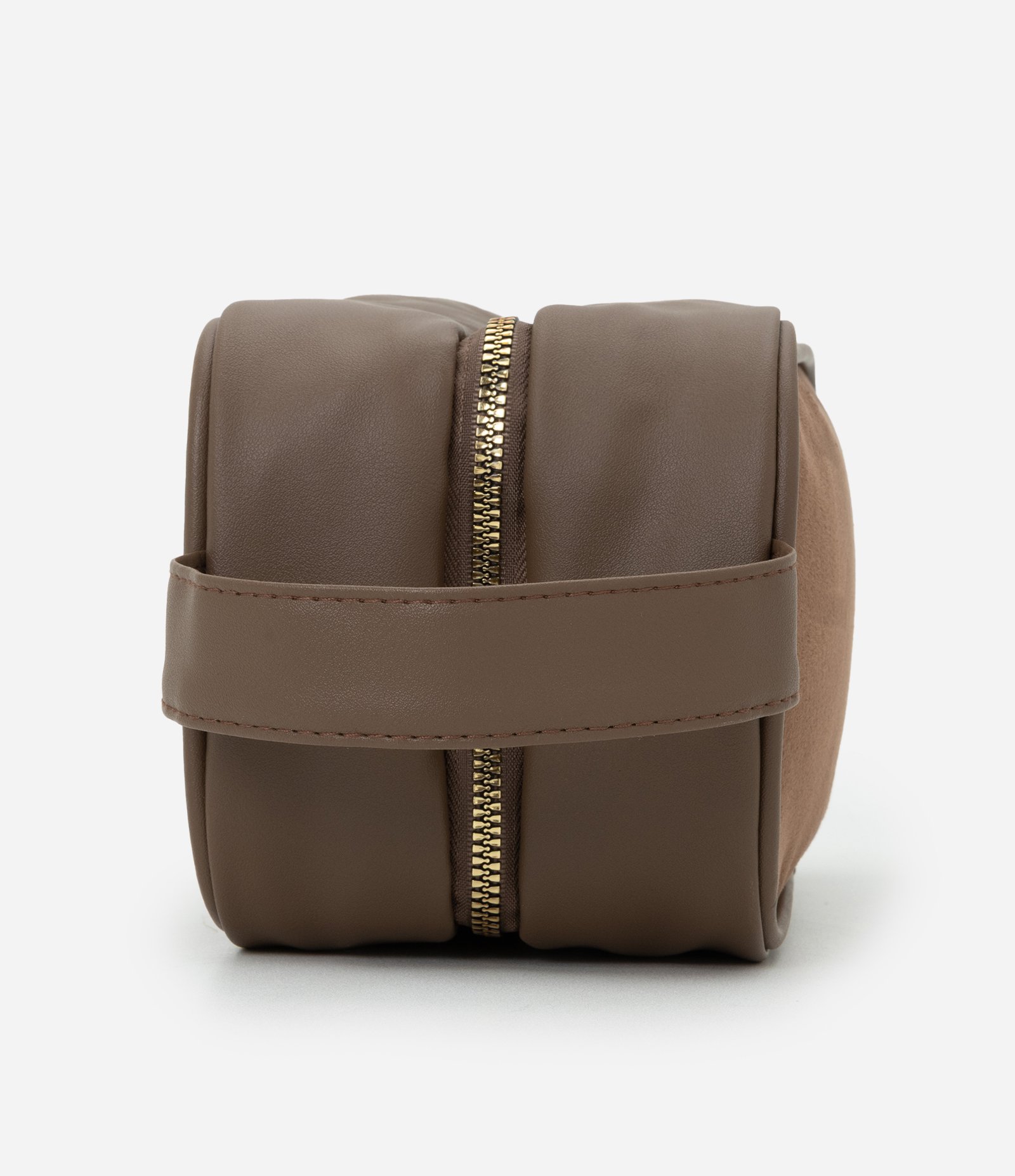 Necessaire Grande com Divisórias Internas e Alça Lateral Marrom 2