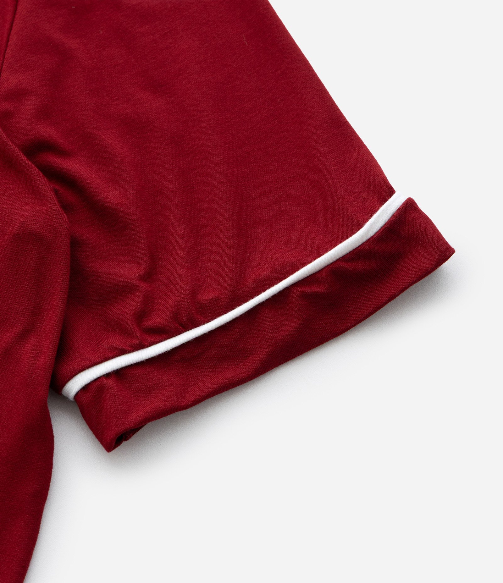 Camisola Curta com Abotoamento Frontal e Detalhes Contrastantes Curve & Plus Size Vermelho 6