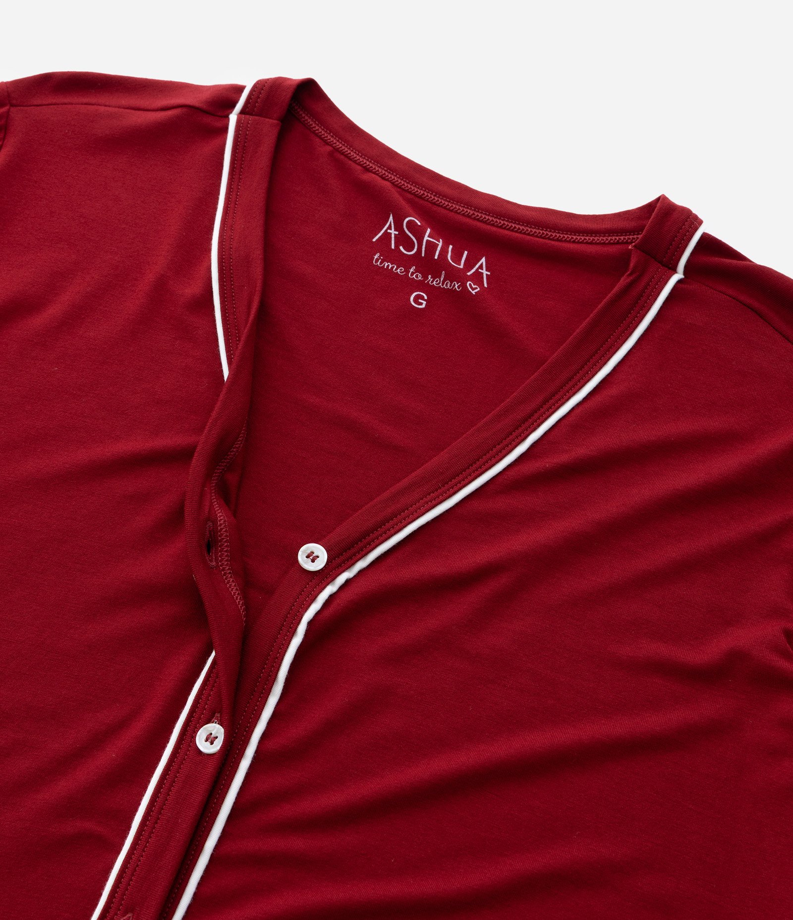 Camisola Curta com Abotoamento Frontal e Detalhes Contrastantes Curve & Plus Size Vermelho 8