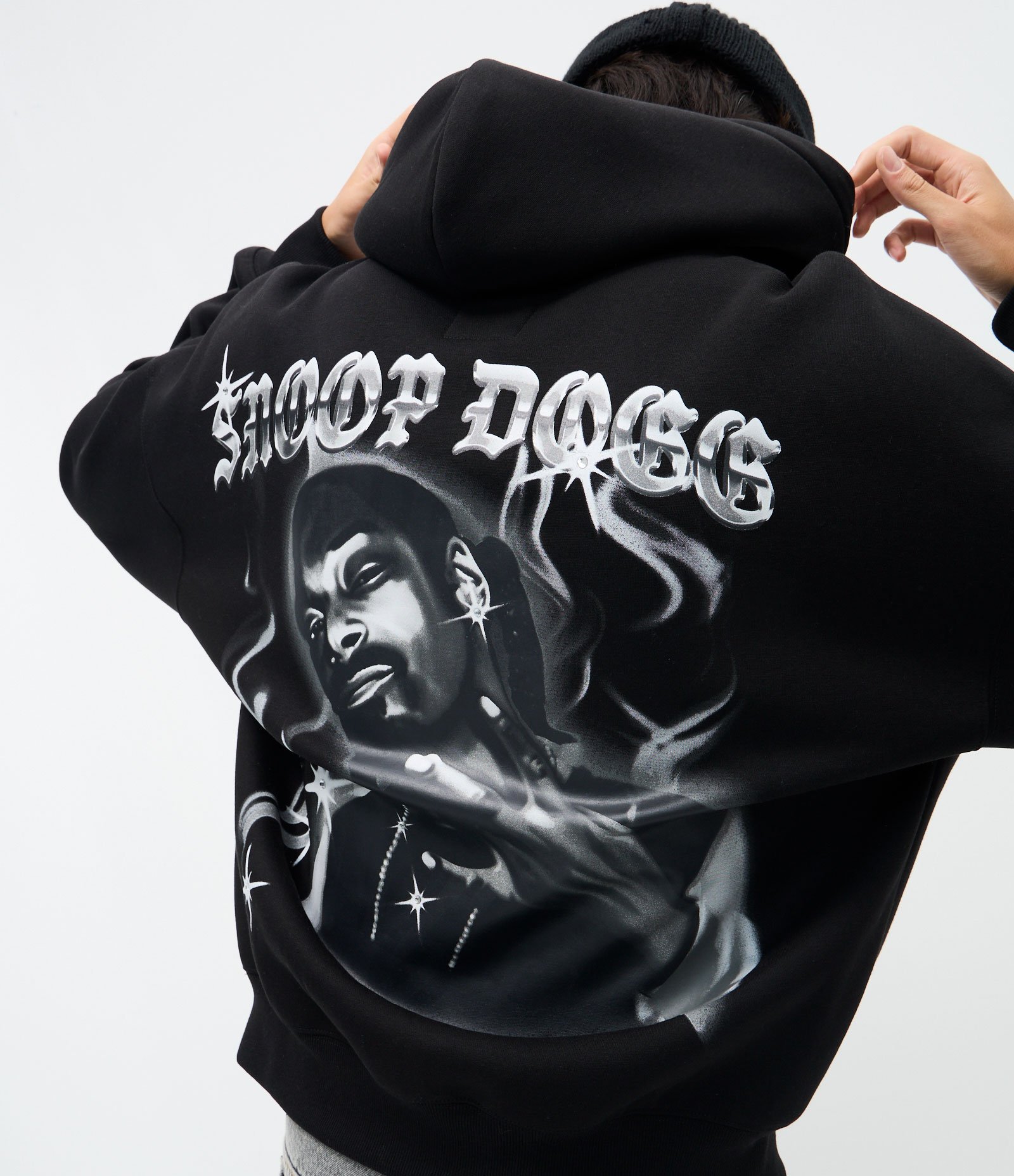 Blusao Moletom com Felpa Estampa Snoop Dogg Preto 1