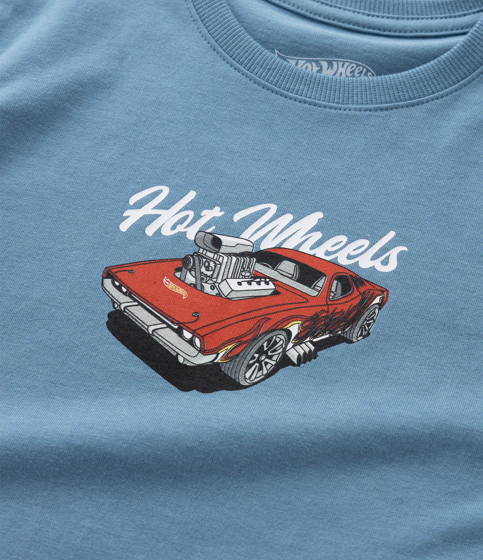 Camiseta Infantil Relaxed em Malhão Relaxed com Estampa Hot Wheels - Tam 4 a 10 Anos Azul 4