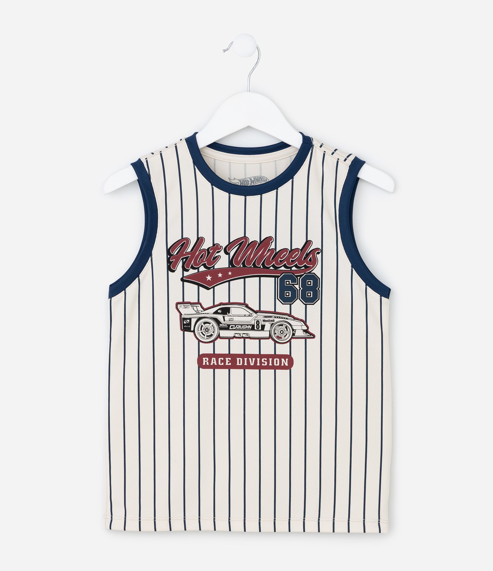 Regata Infantil com Tecnologia Dry Listrada Hot Wheels - Tam 4 a 10 Anos Branco 1