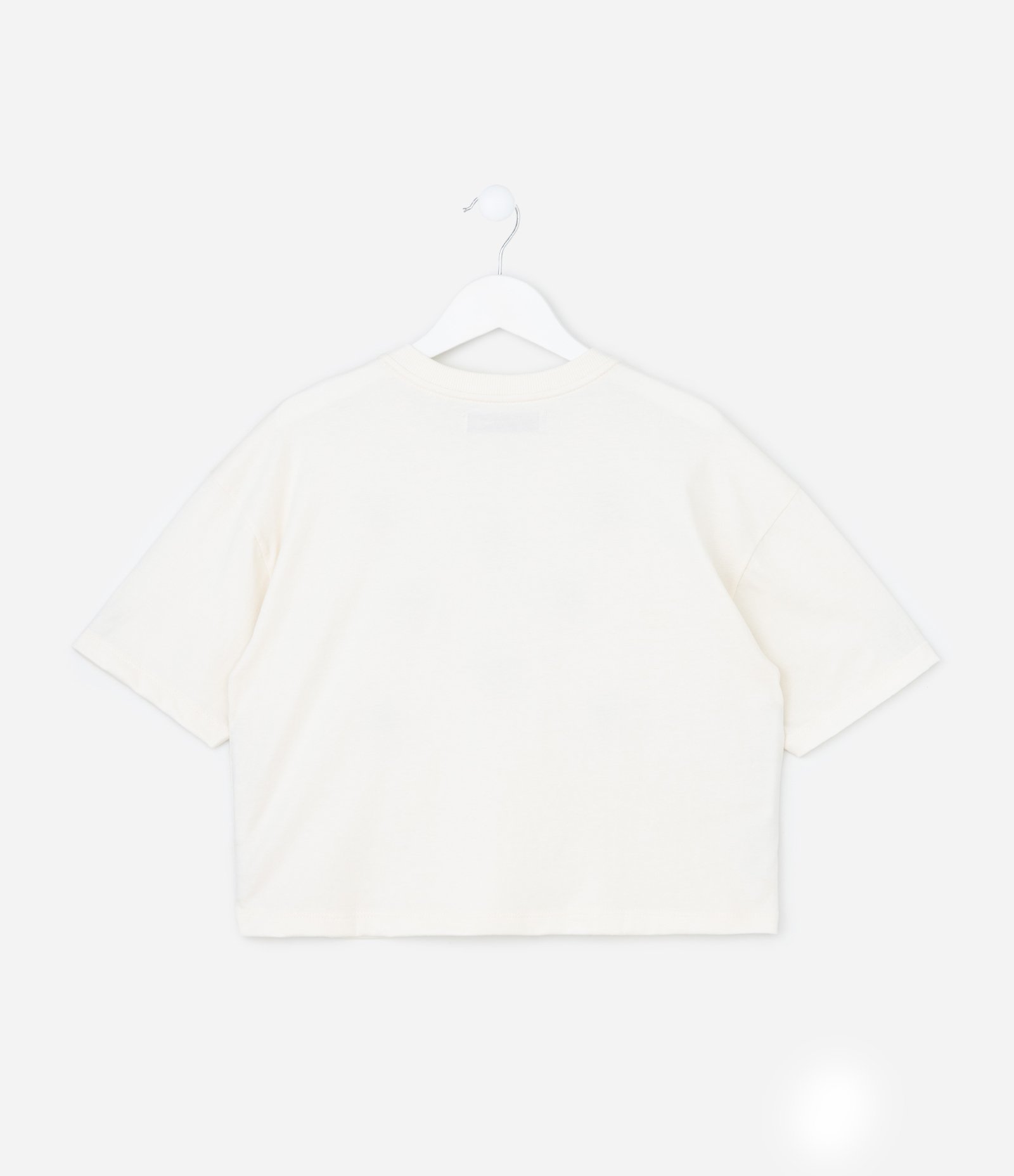 Camiseta Curta Infantil com Bordado Abacaxi em Paetês - Tam 5 a 14 Anos Off White 2