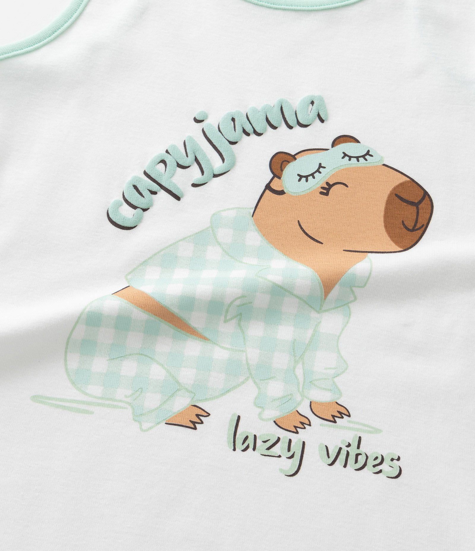 Pijama Curto Infantil com Estampa de Capivara - Tam 5 ao 14 Anos Verde 11