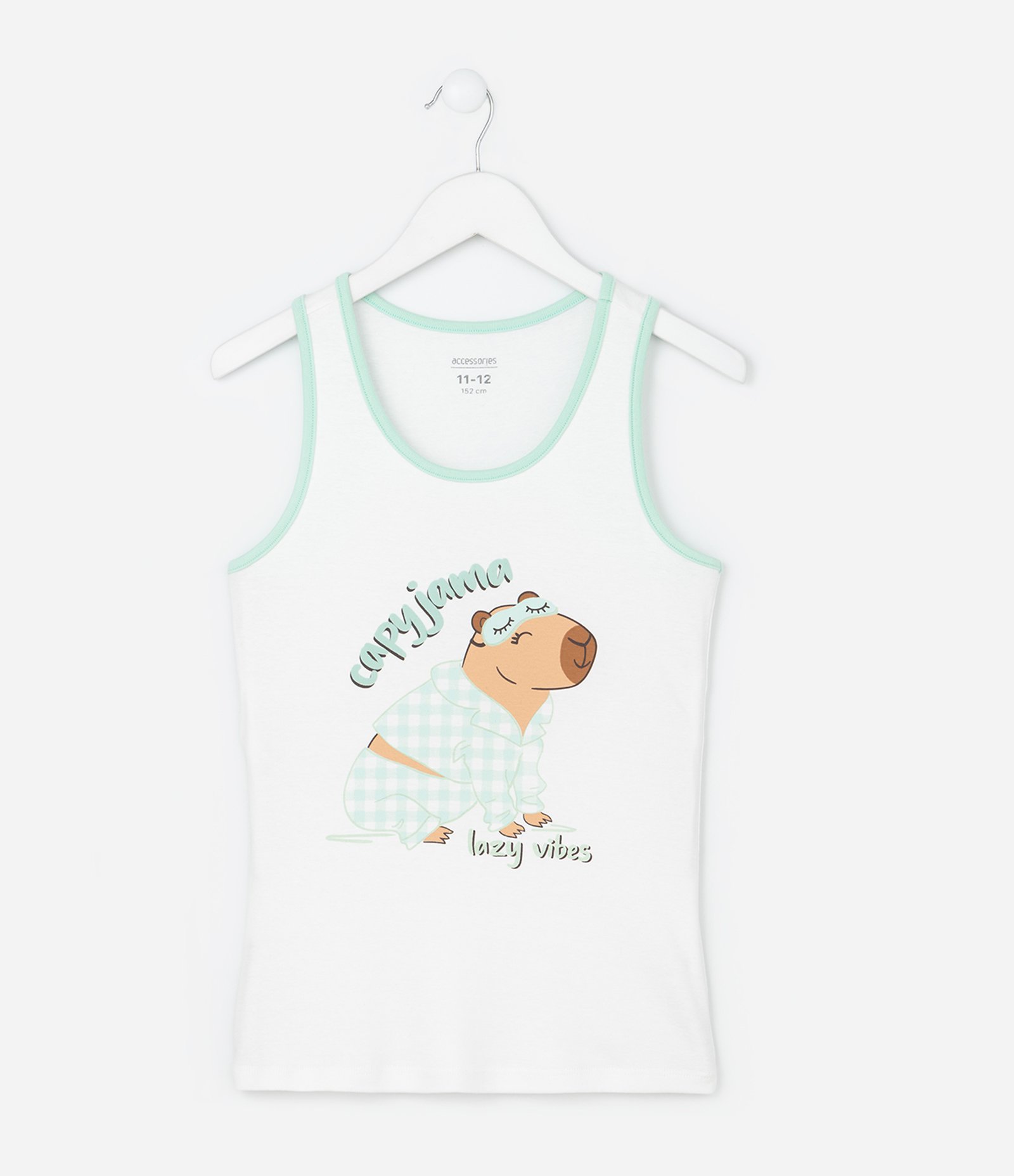 Pijama Curto Infantil com Estampa de Capivara - Tam 5 ao 14 Anos Verde 2