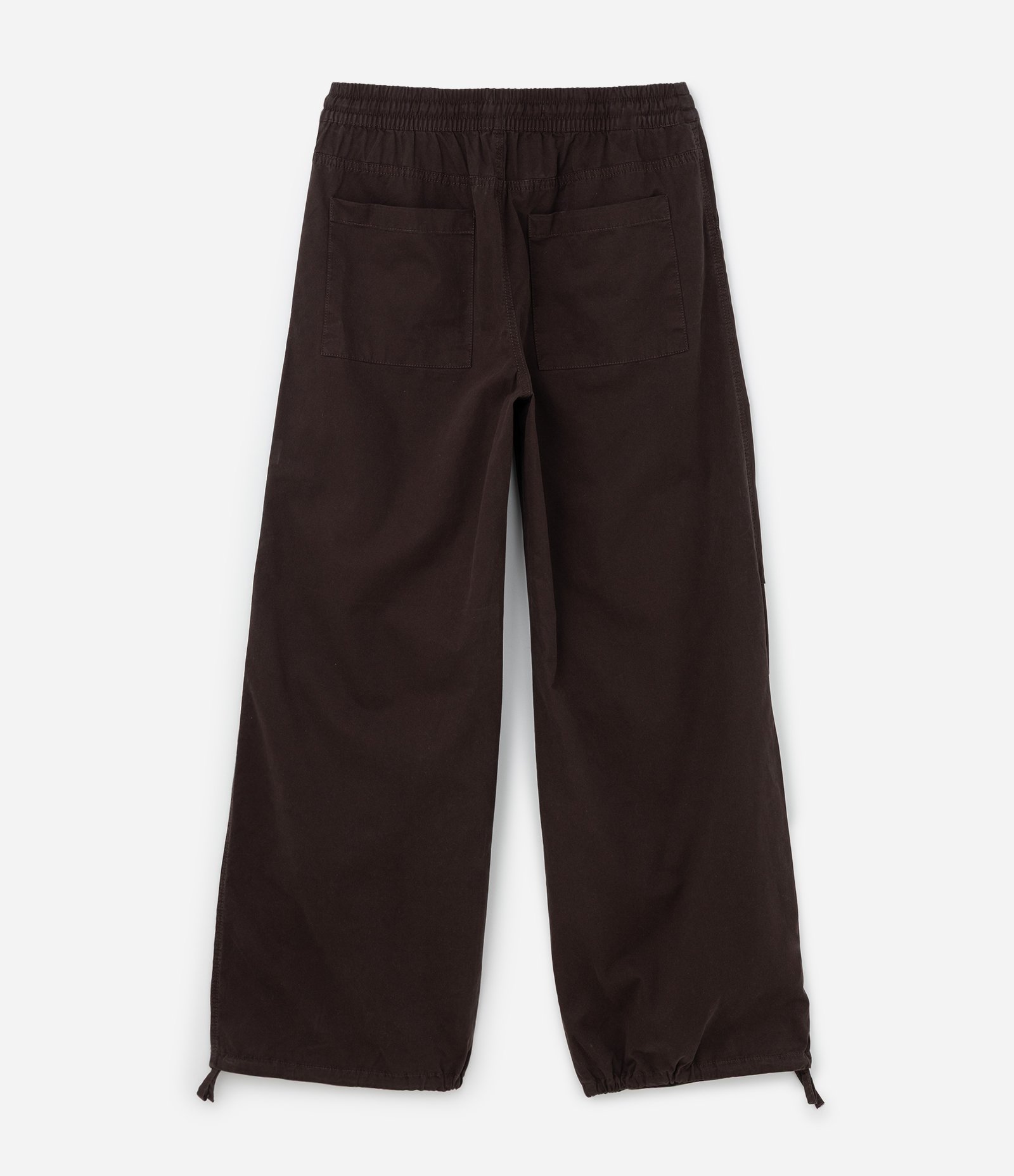 Calça Mega Baggy em Sarja com Ajuste na Barra Marrom 8