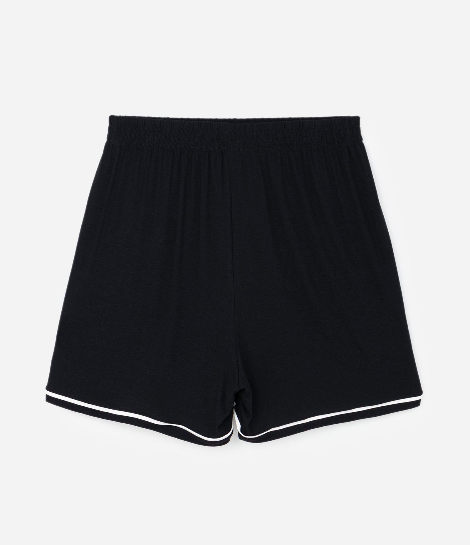 Pijama Curto em Viscolycra com Botões Frontais e Viés Contrastante Curve & Plus Size Preto 9