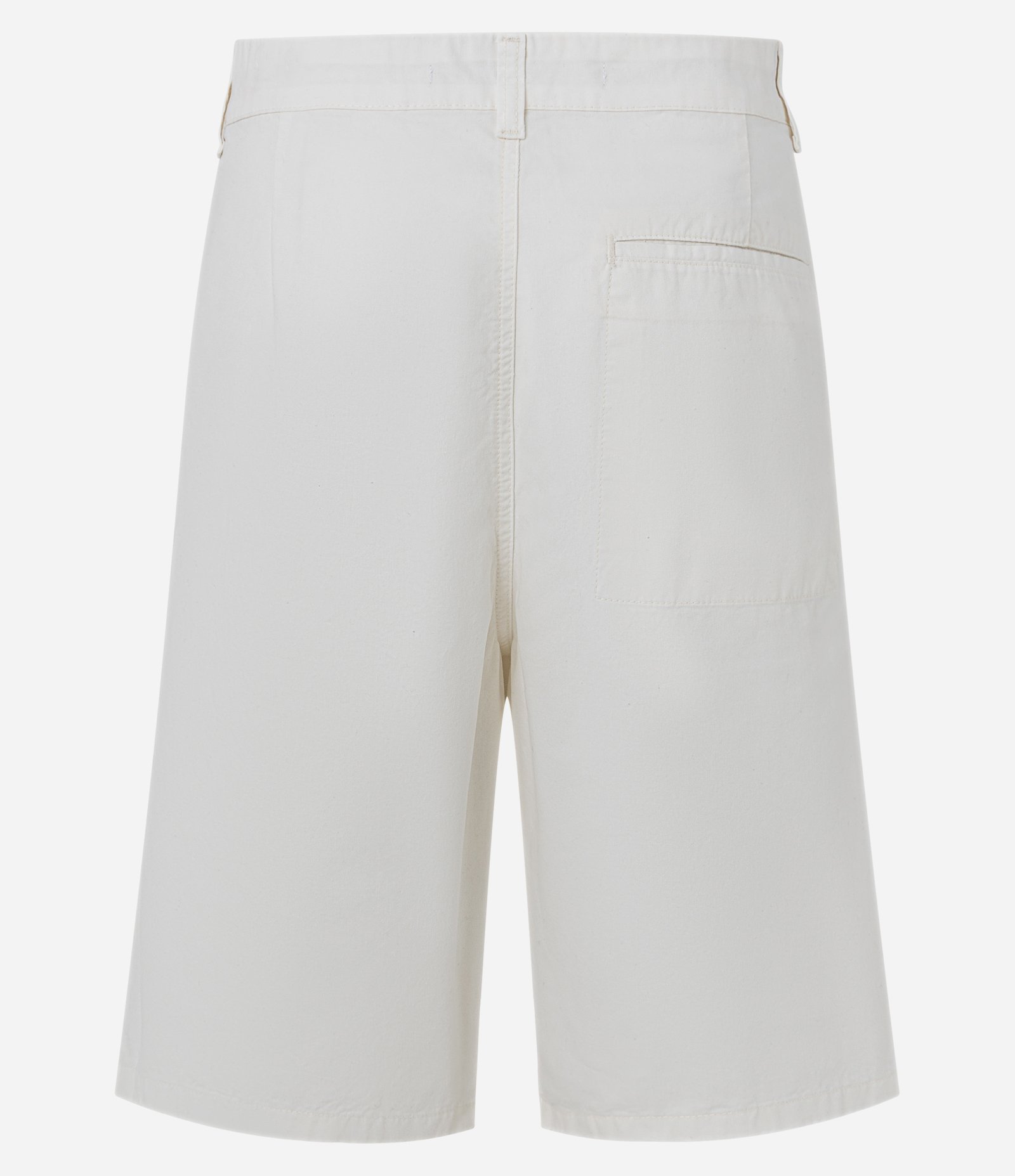 Bermuda Baggy Relaxed em Sarja com Pregas Branco 7