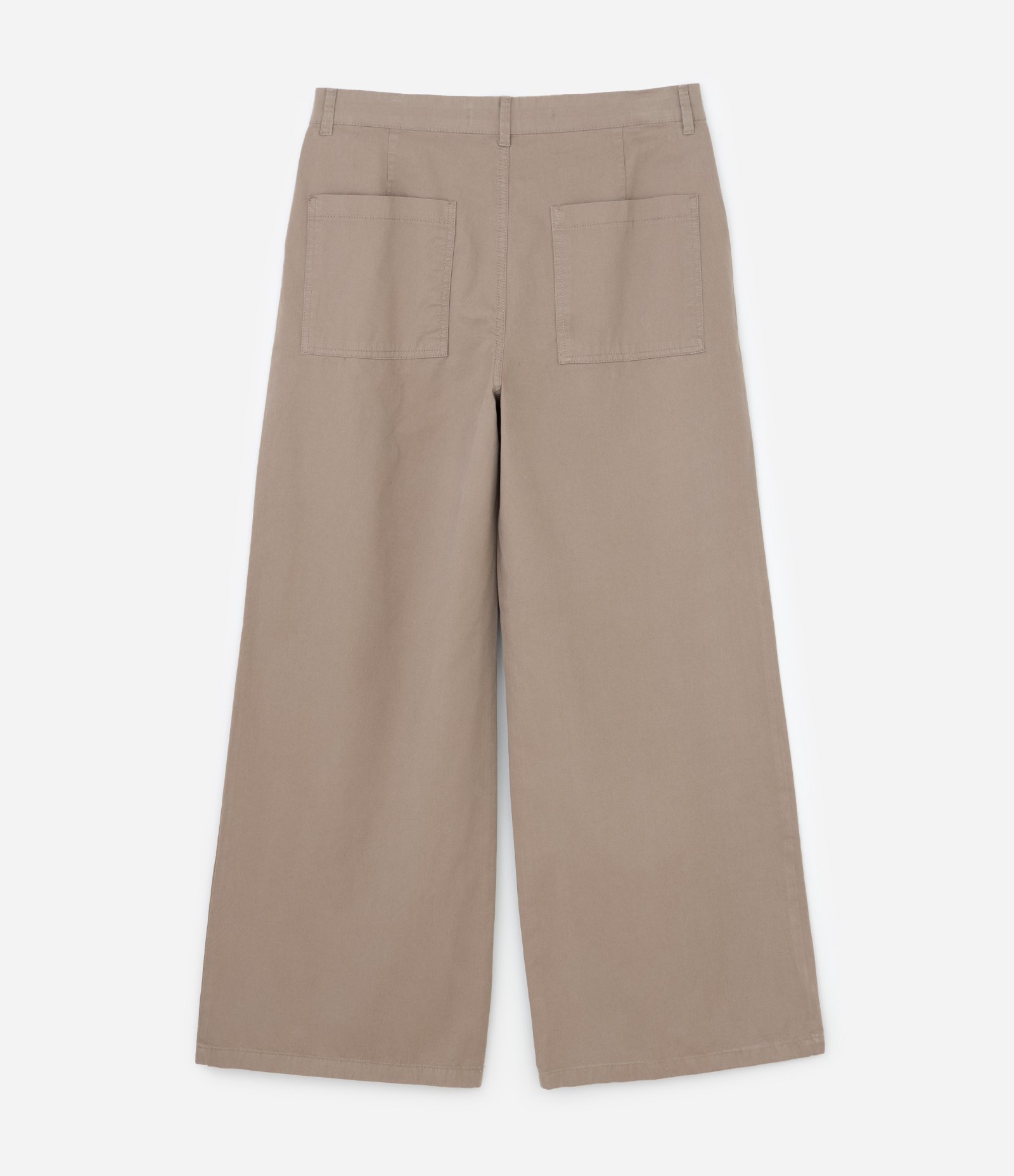 Calça Mega Baggy em Sarja com Pregas e Bolso Faca Marrom 9