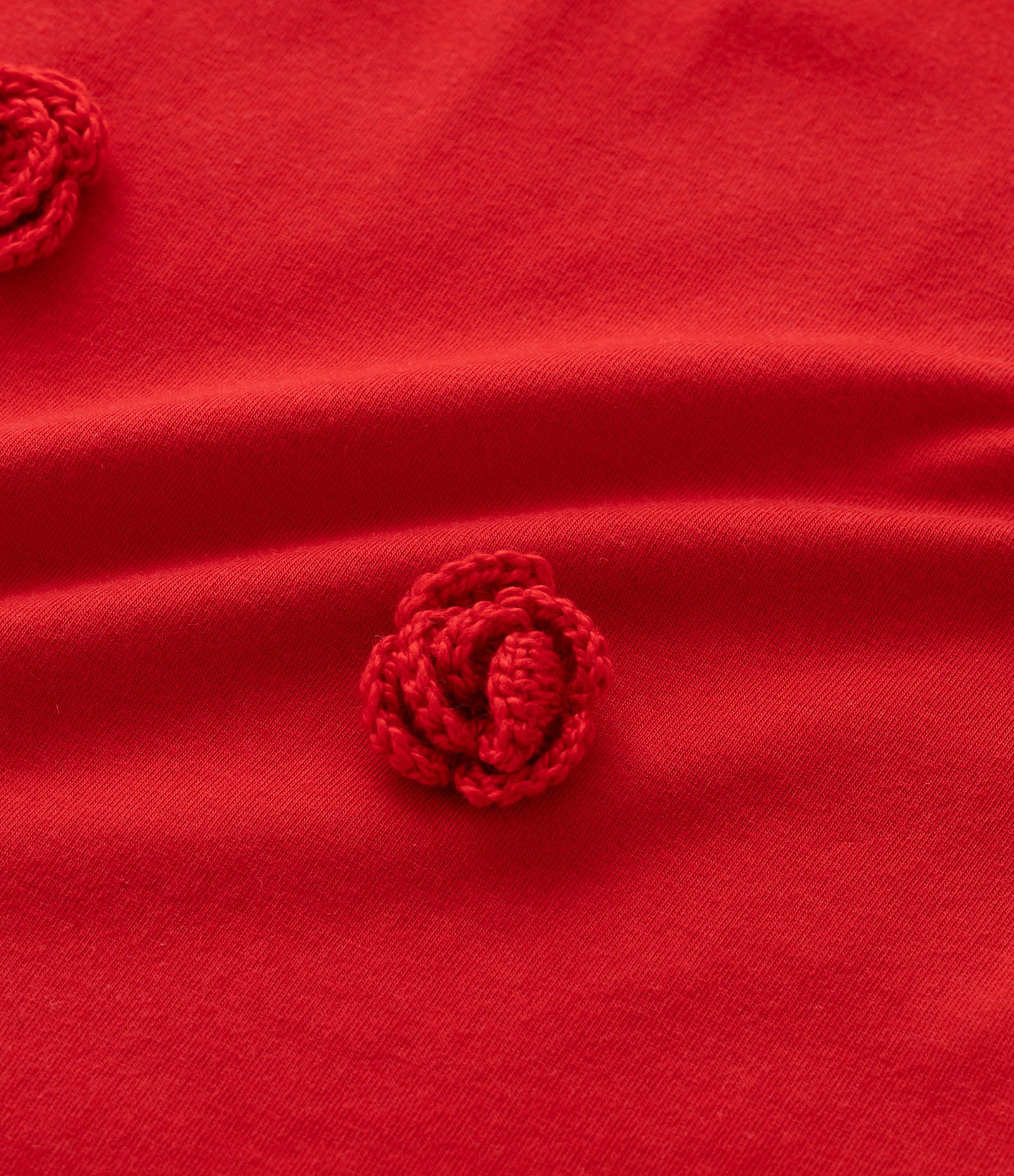 Camiseta Box Infantil com Aplicação de Flores em Crochê - Tam 5 a 14 Anos Vermelho 5