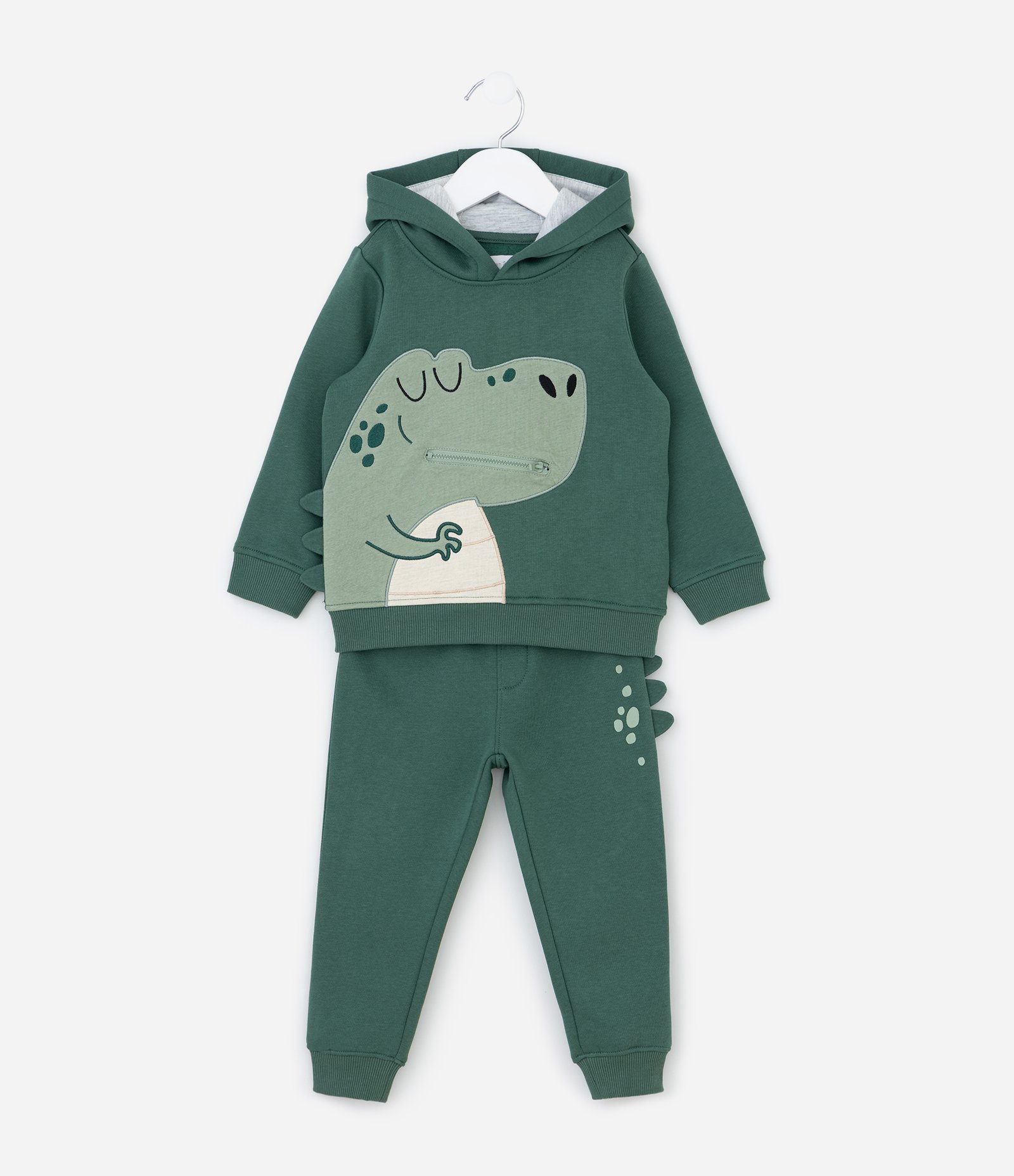 Conjunto Infantil em Moletom com Dino Interativo – Tam 1 a 5/6 Anos Verde 1