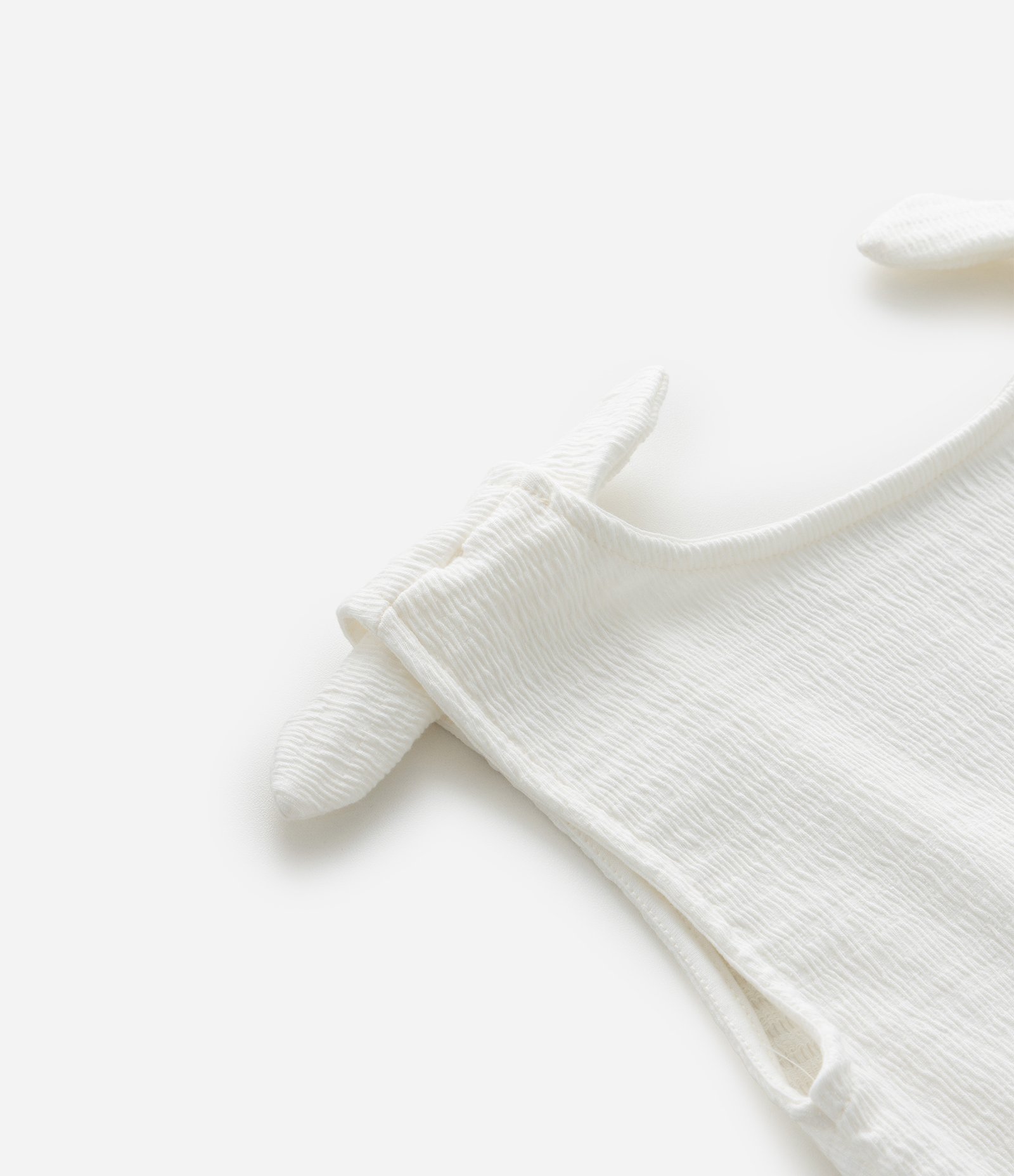 Vestido Infantil em Anarruga com Lacinho Aplicado - Tam 5 a 14 Anos Branco 5