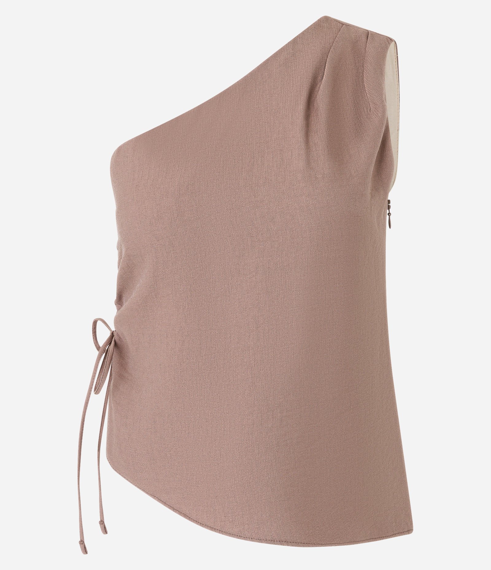 Blusa Alfaiatada Ombro Só em Viscose com Regulador Lateral Marrom 5