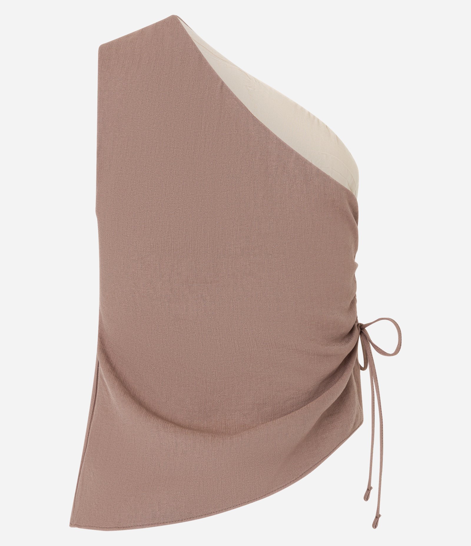 Blusa Alfaiatada Ombro Só em Viscose com Regulador Lateral Marrom 7