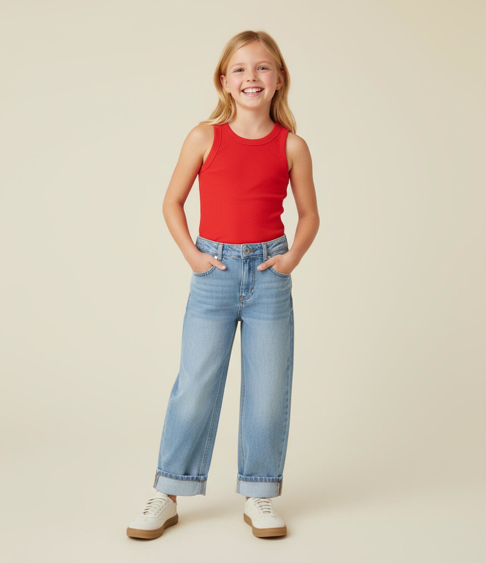 Regata Cropped Infantil em Ribana - Tam 5 a 14 Anos Vermelho 1