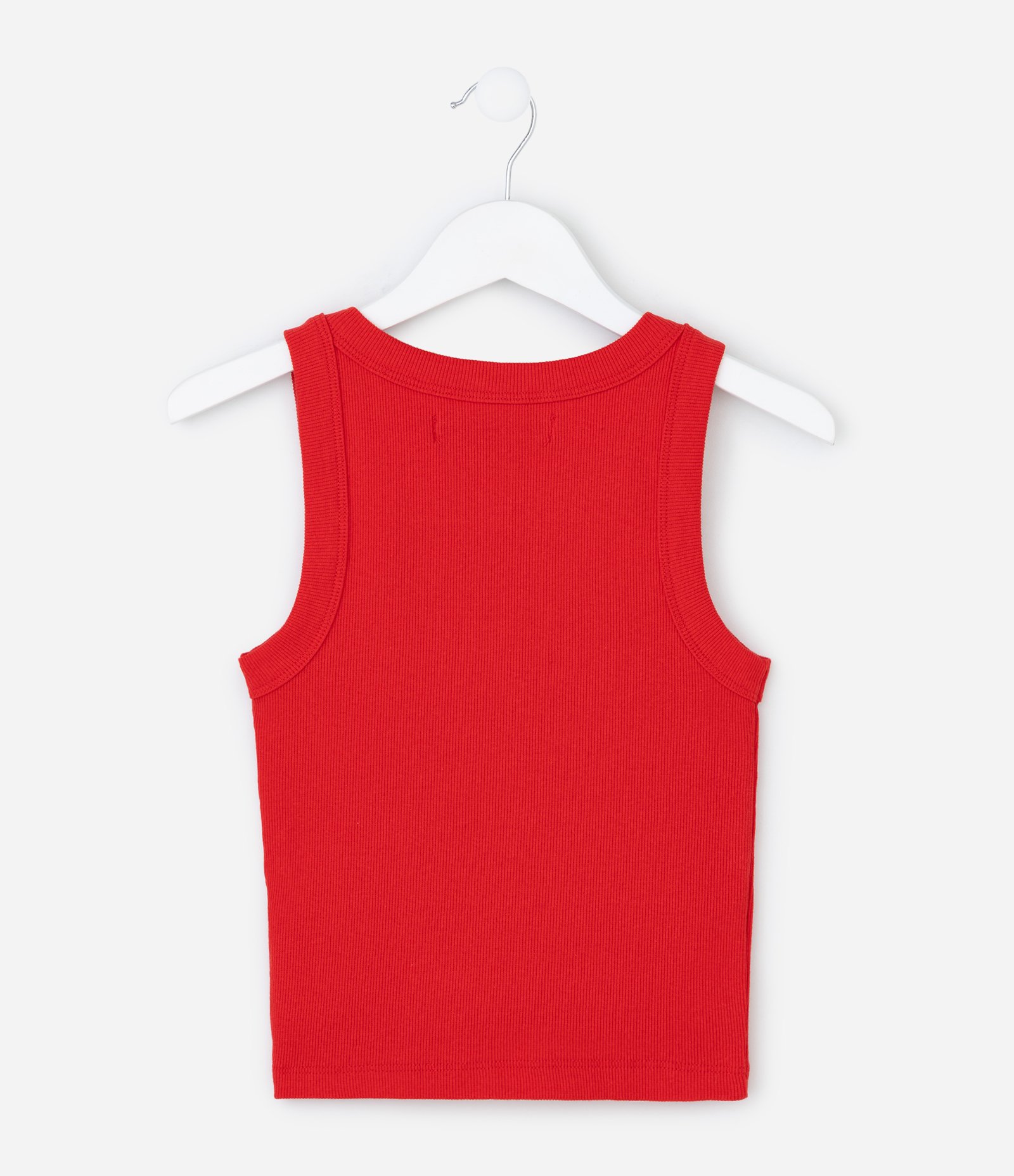 Regata Cropped Infantil em Ribana - Tam 5 a 14 Anos Vermelho 2