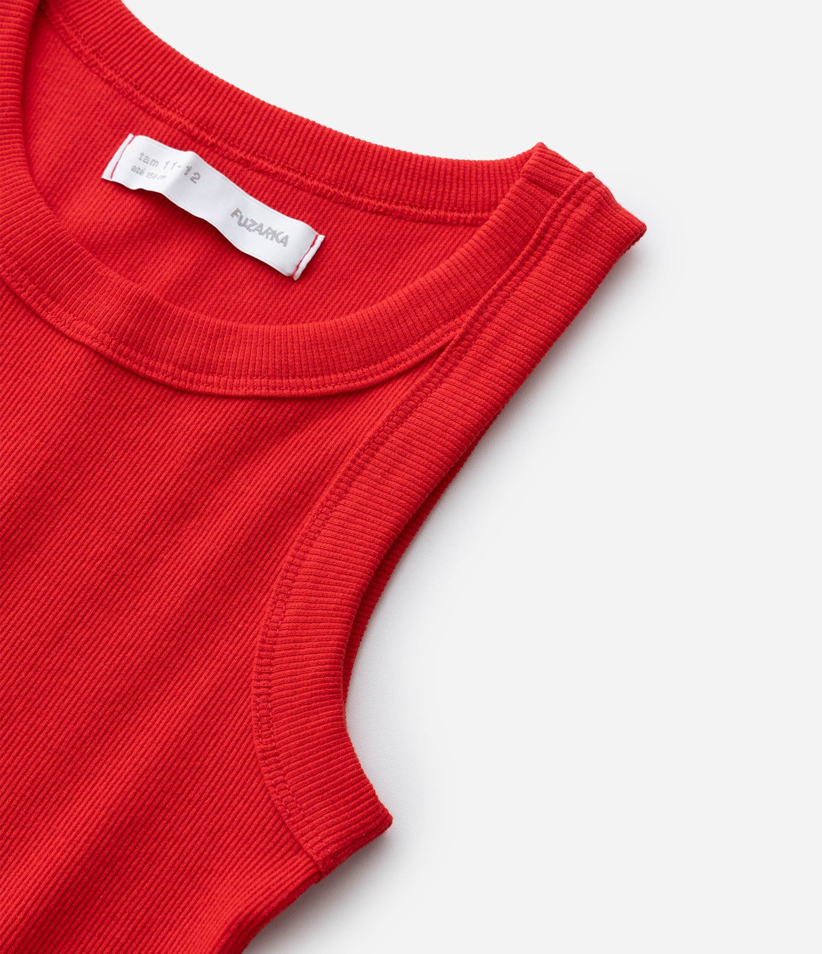 Regata Cropped Infantil em Ribana - Tam 5 a 14 Anos Vermelho 4