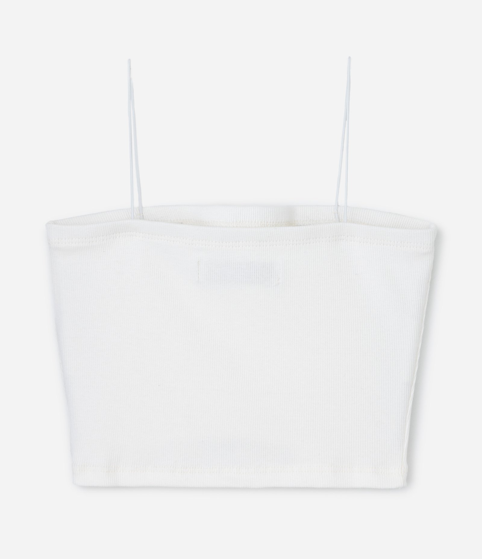 Top Reto Infantil com Alça Canelado - Tam 7 a 14 Anos Branco 3
