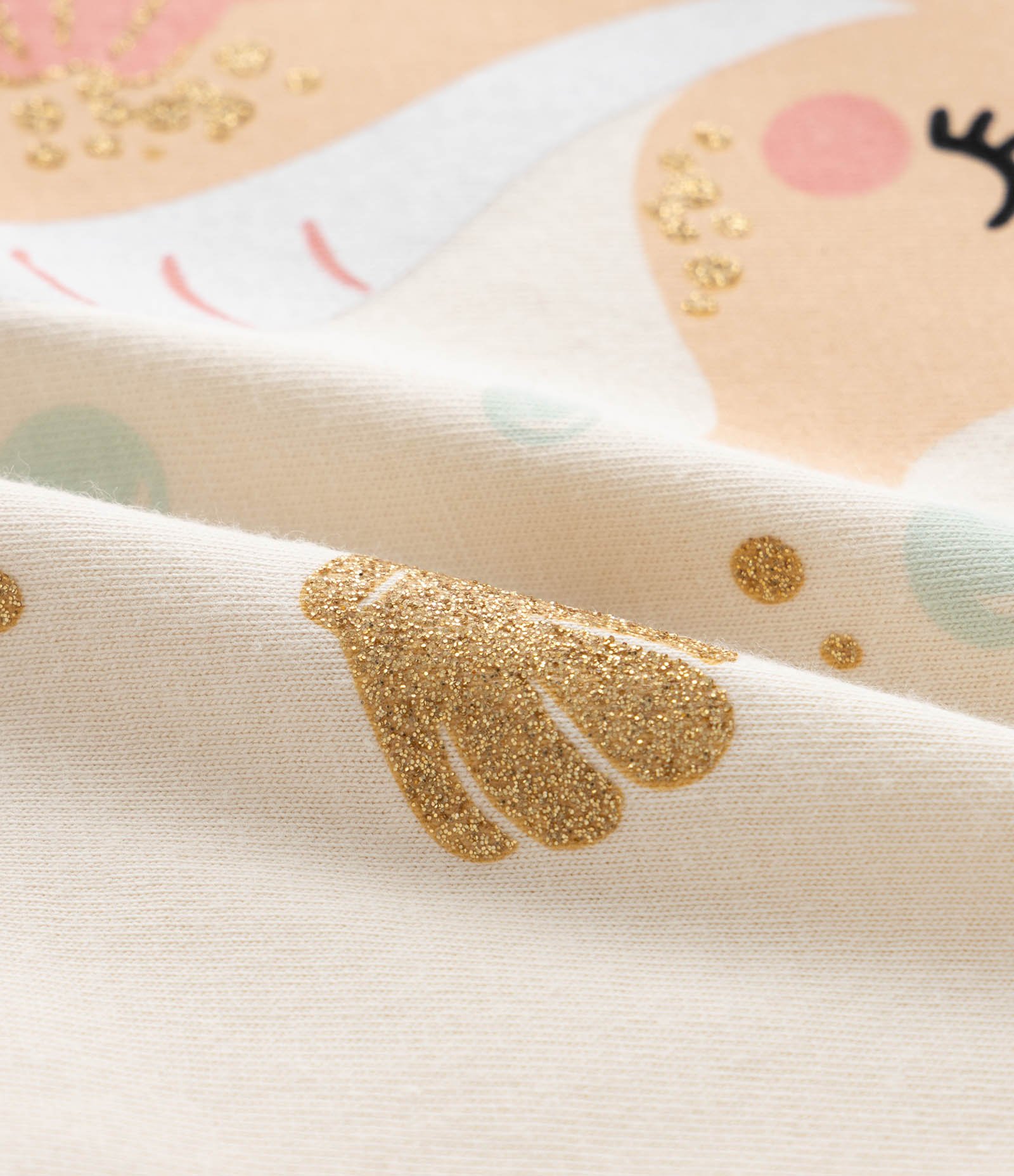 Pijama Curto Infantil em Algodão com Estampa de Cavalo Marinho - Tam 2 a 4 Anos Bege/Laranja 10