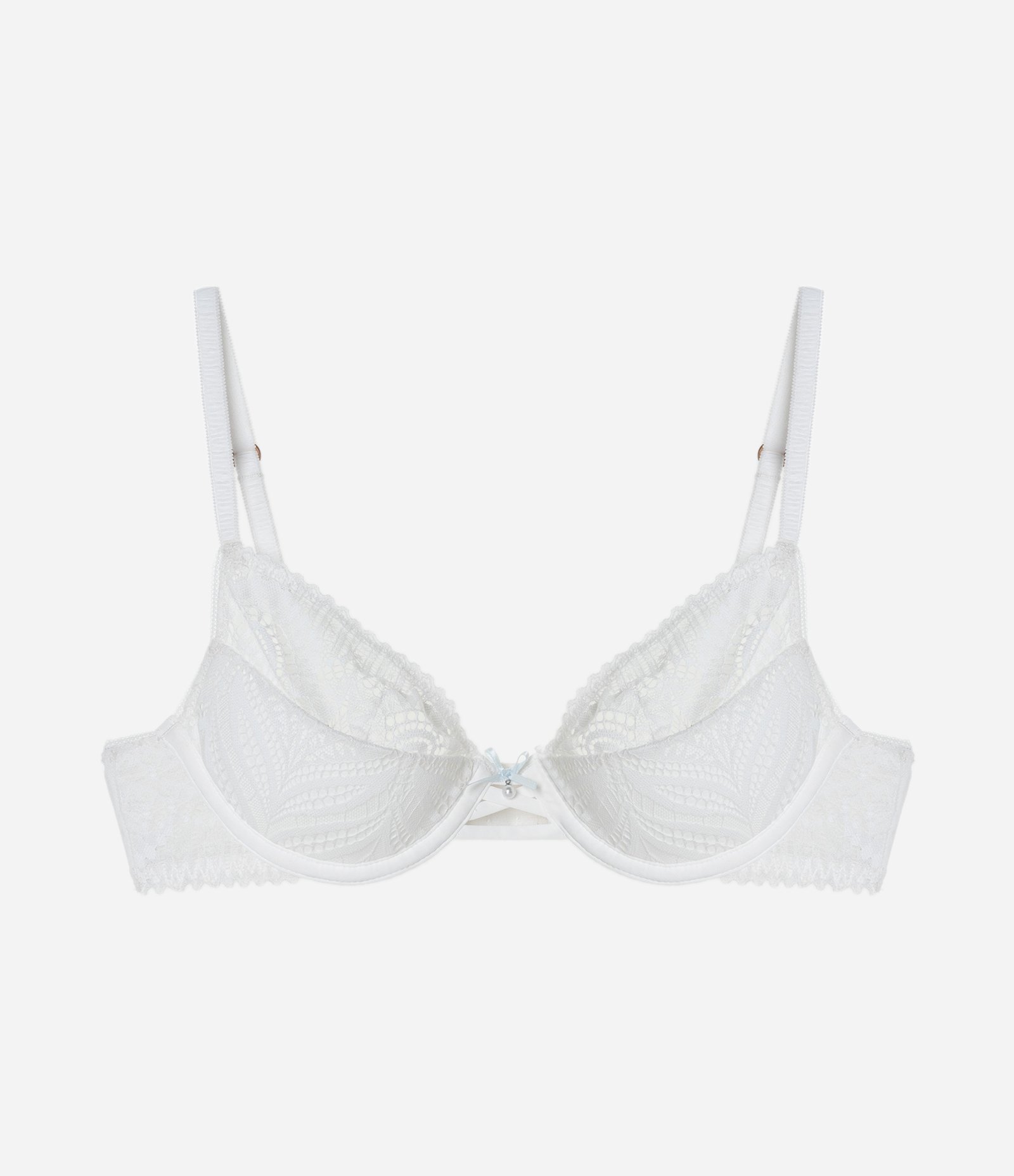 Sutiã sem Bojo com Aro em Renda Floral Branco 1