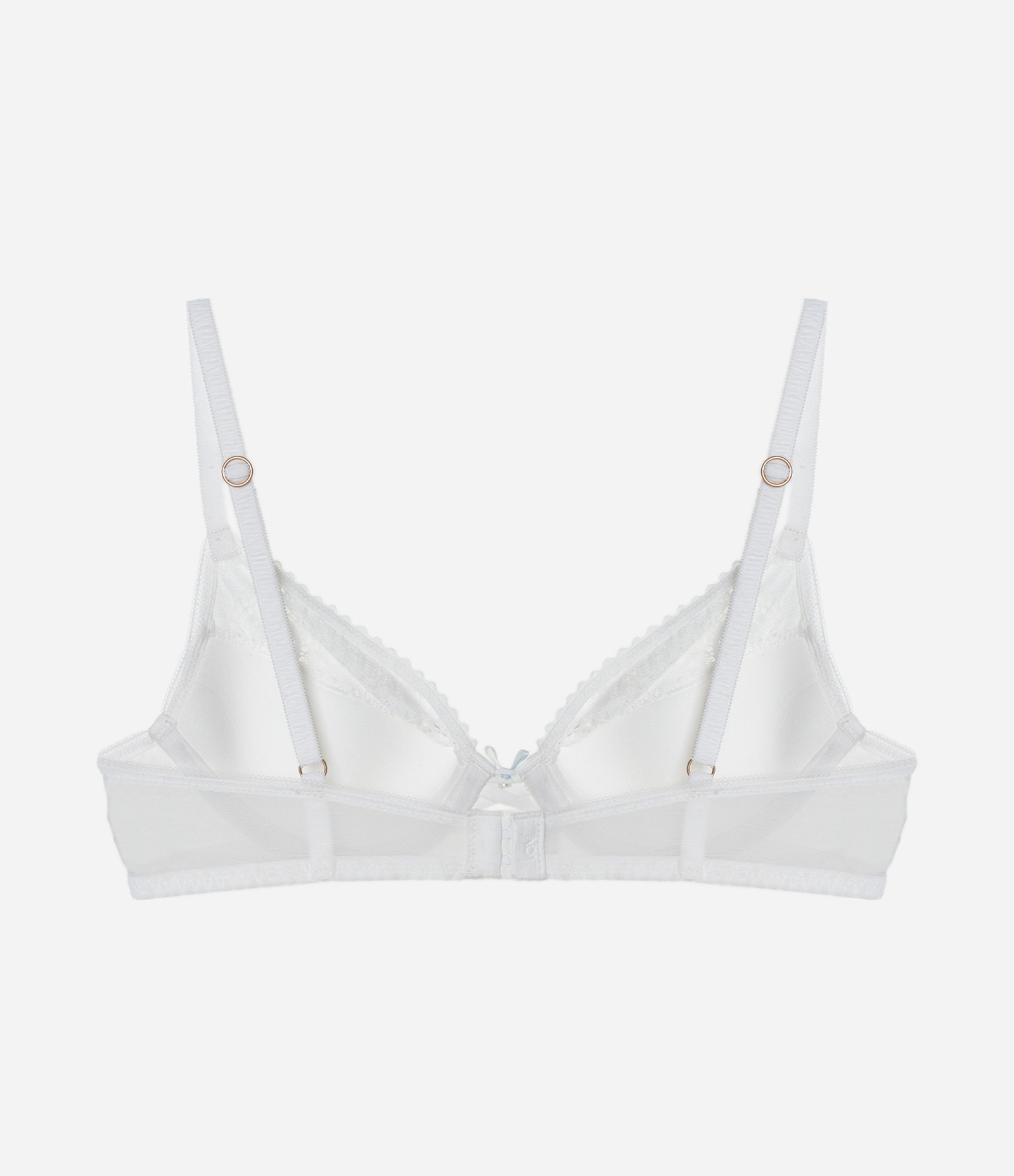 Sutiã sem Bojo com Aro em Renda Floral Branco 2